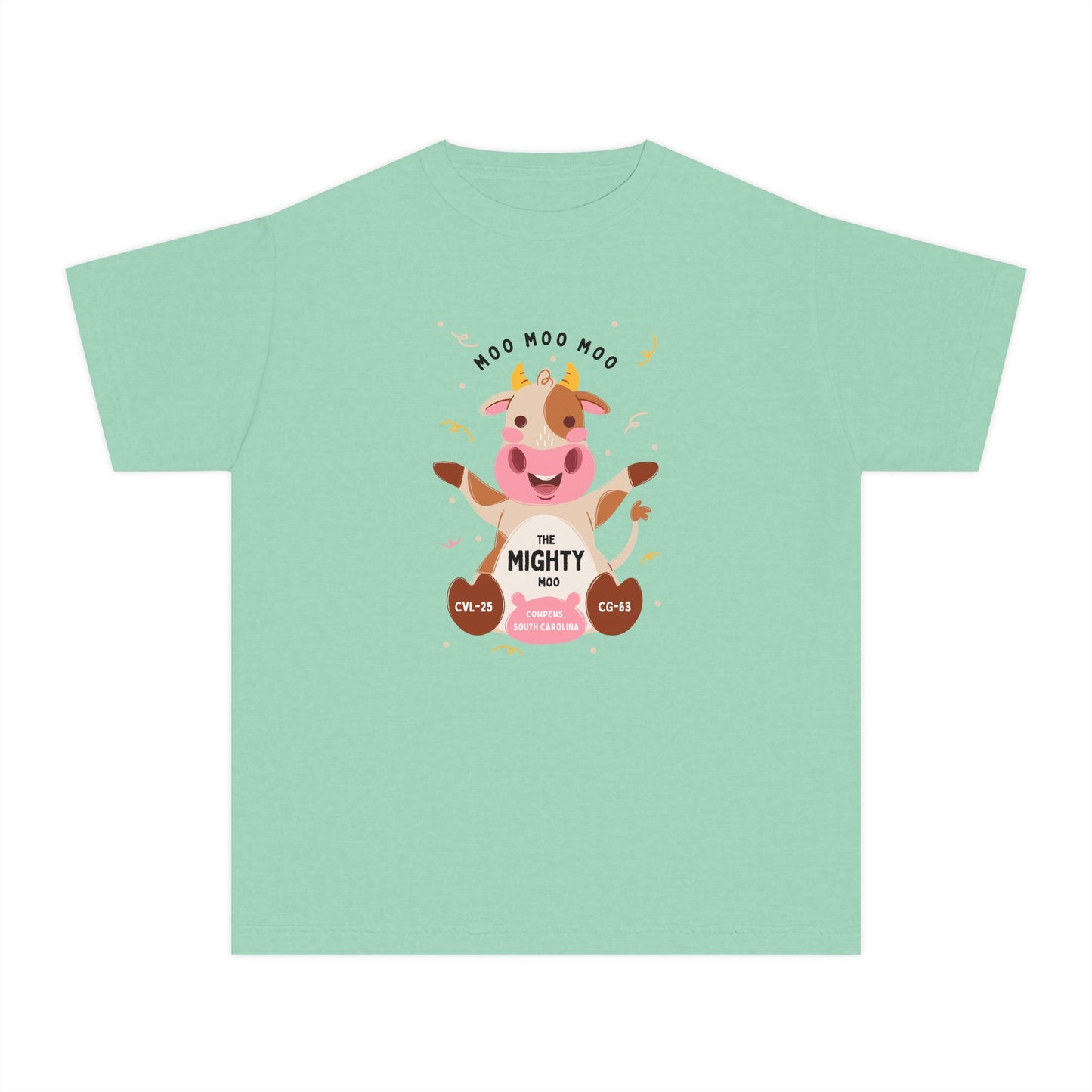 Youth Tee - Cute 'Moo Moo Moo I'm the Mighty Moo' Cow Graphic