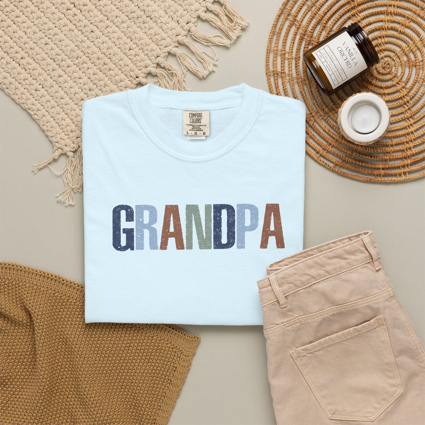 Grandpa Vintage Lettering T-Shirt — Comfortable Dad/Grandparent Gift for Father's Day