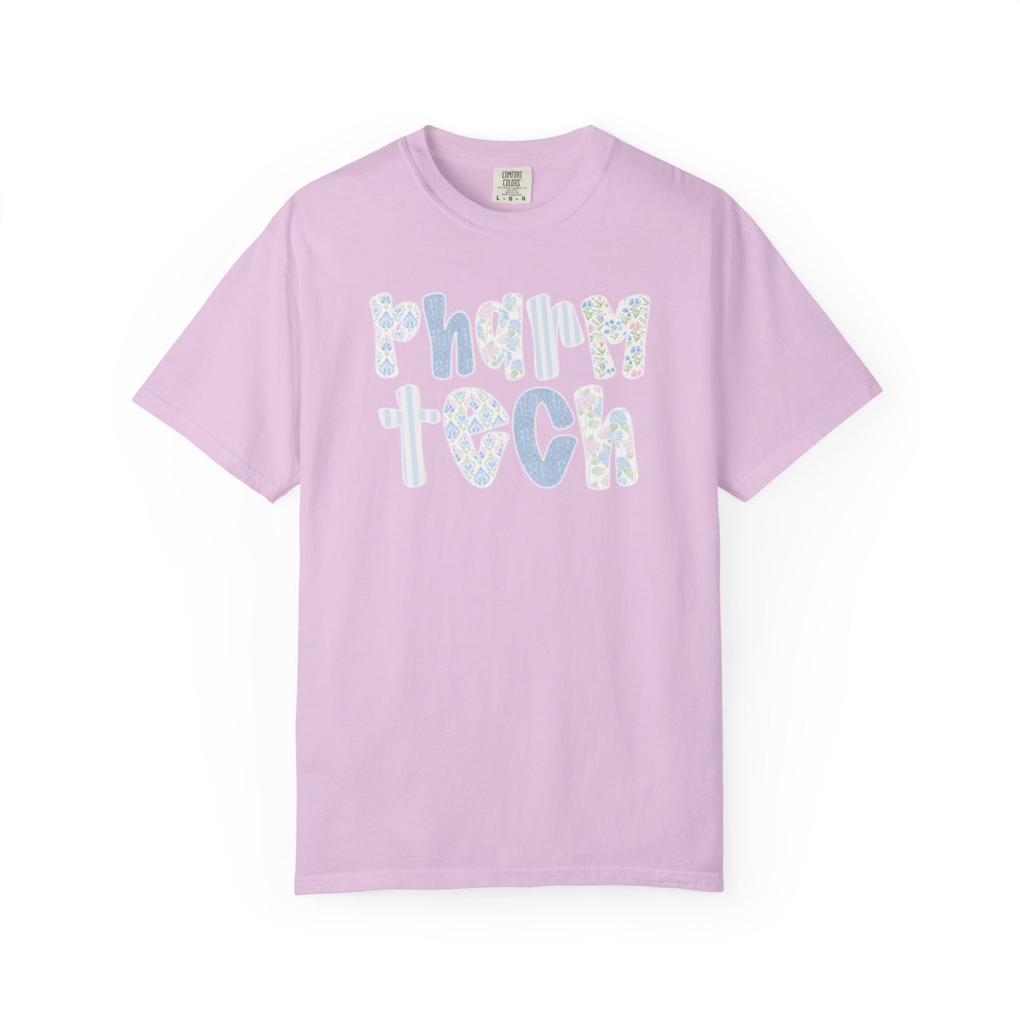 Pharm Tech T-Shirt — Floral Pastel Typography Tee