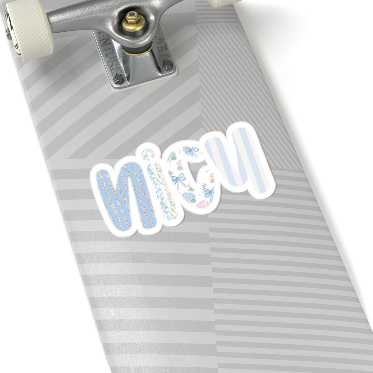 NICU Blue Floral Sticker — Kiss-Cut Laptop Decal