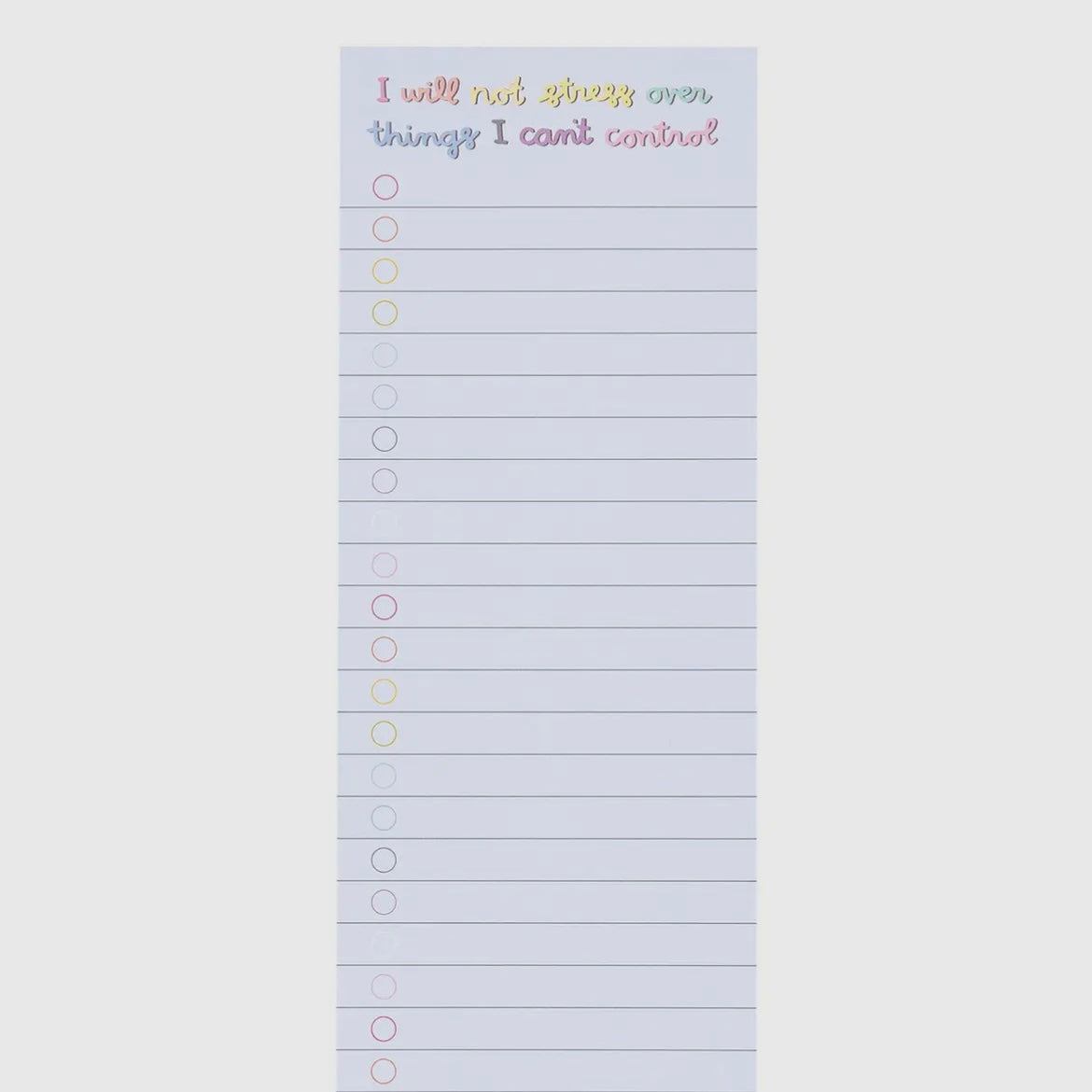 I Will Not Stress (to-do list) Notepad