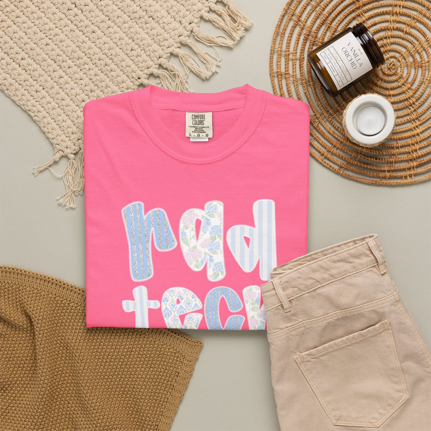 Rad Tech T-Shirt — Retro Floral 'rad tech' Graphic Tee for Radiologic Technologists