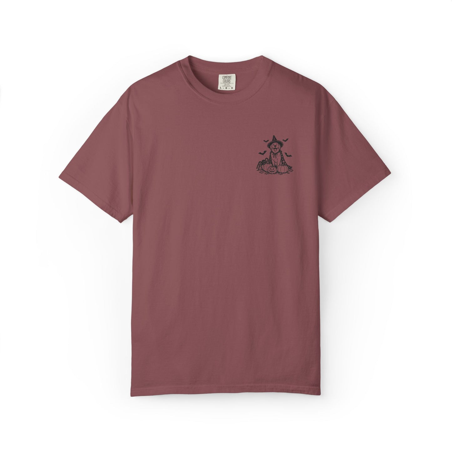 Pocket Spooky Golden Retriever Fall T-Shirt — Embroidered