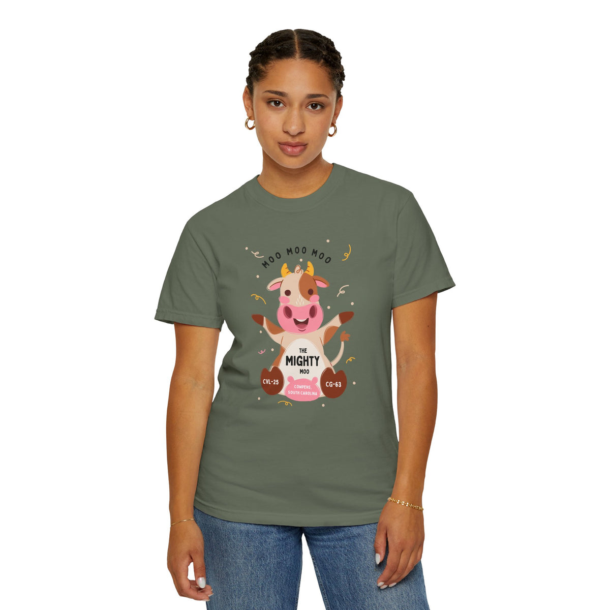 Mighty Moo Cow Graphic T-Shirt — Cute Farm Animal Tee