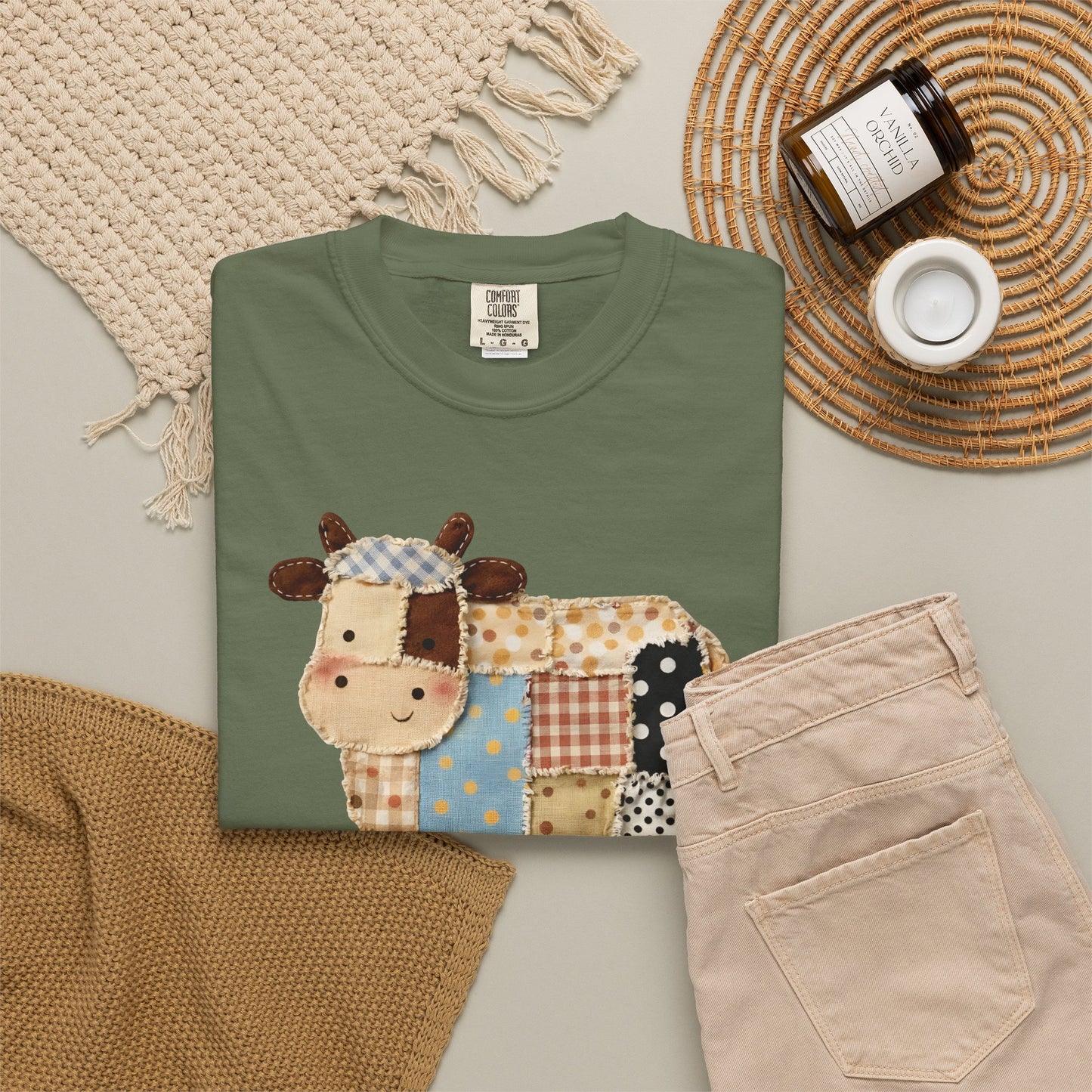 Patchwork Cow Print T-Shirt — Cute Farm Animal Graphic Tee
