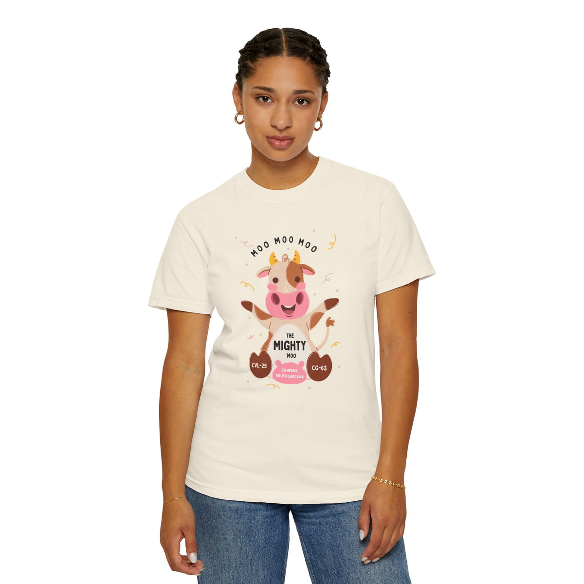 Mighty Moo Cow Graphic T-Shirt — Cute Farm Animal Tee