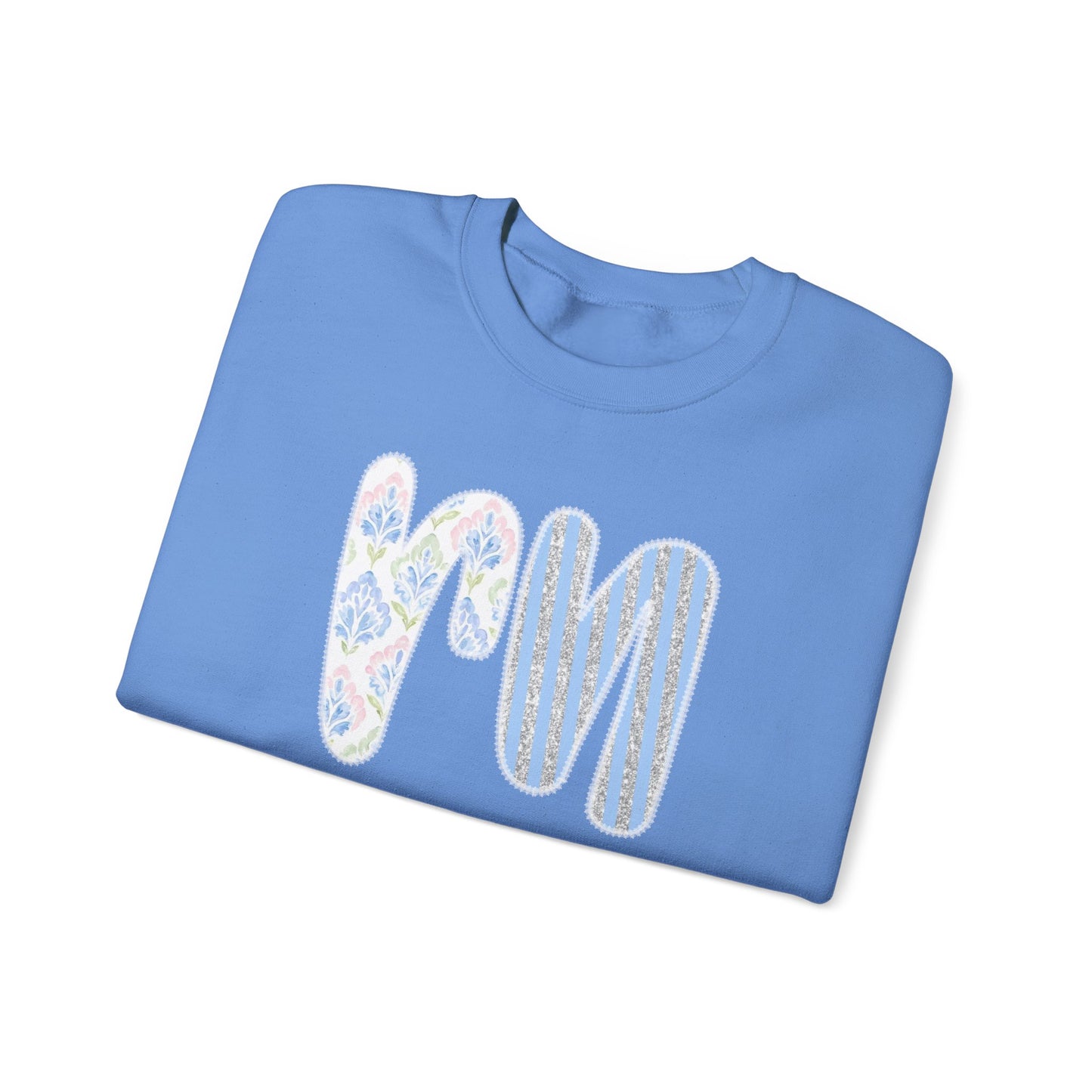 RN Floral Crewneck Sweatshirt – Blue Botanical Monogram