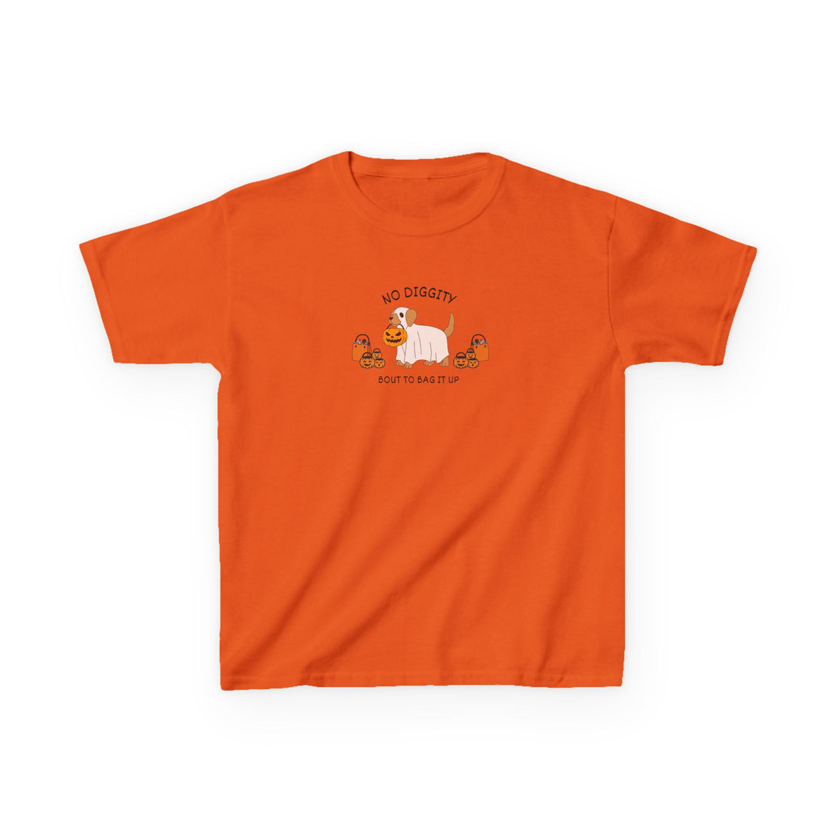 Kids T‑Shirt — "No Diggity" Puppy & Pumpkin Fall Tee