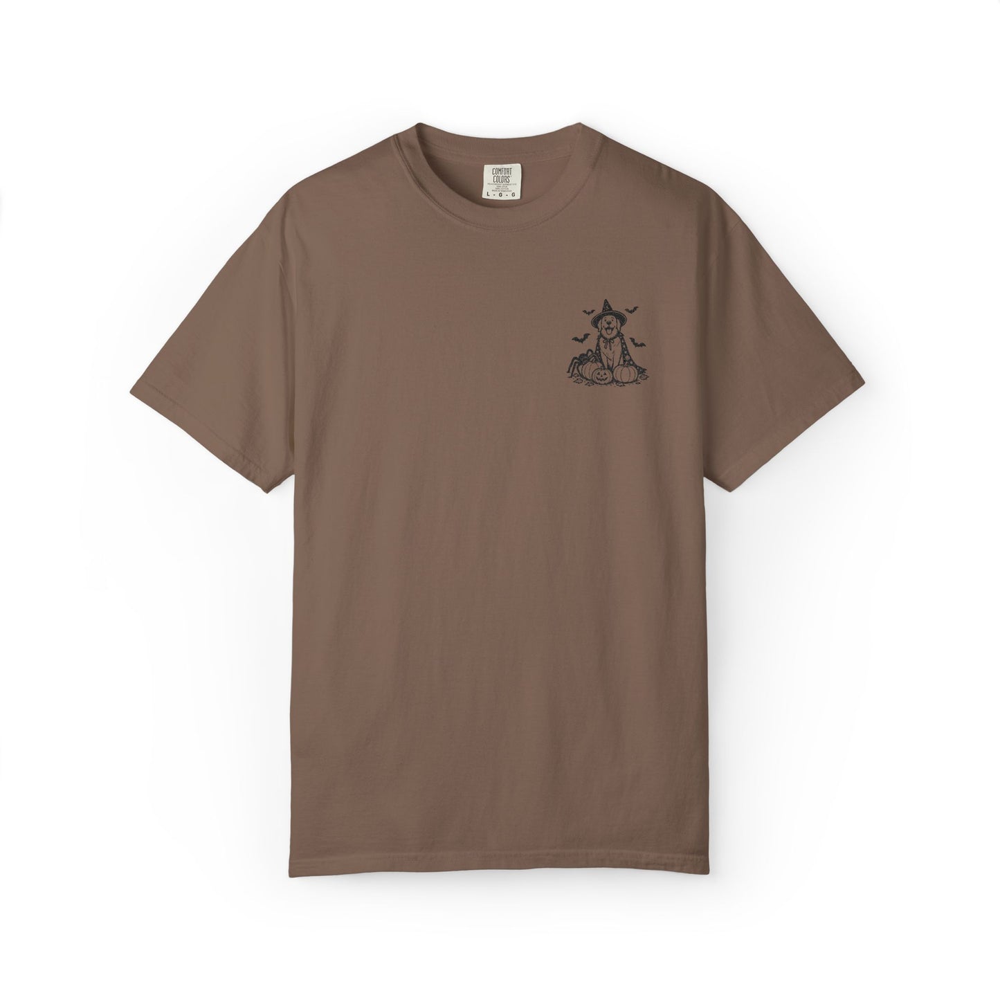 Pocket Spooky Golden Retriever Fall T-Shirt — Embroidered