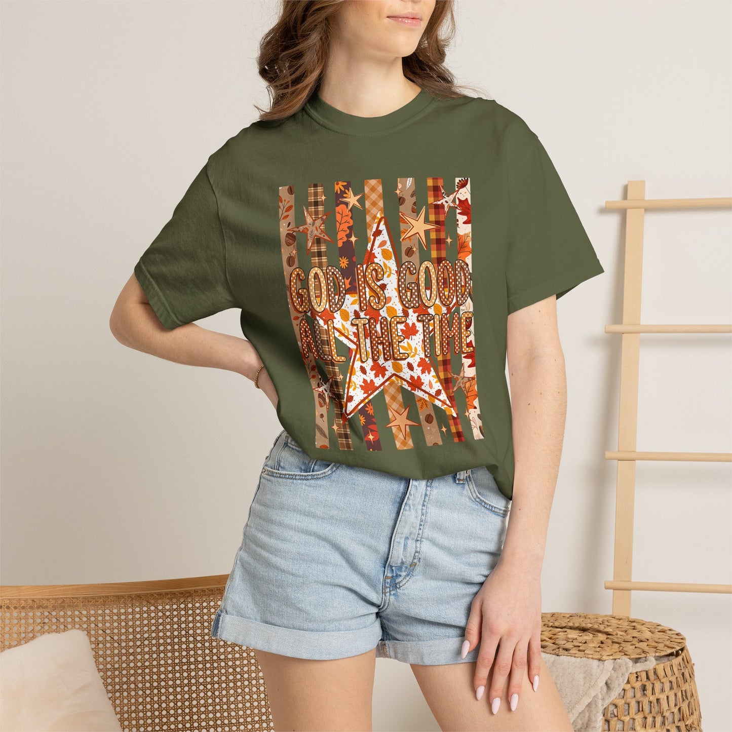 God Is Good All The Time T-Shirt — Autumn Leaves Christian Tee