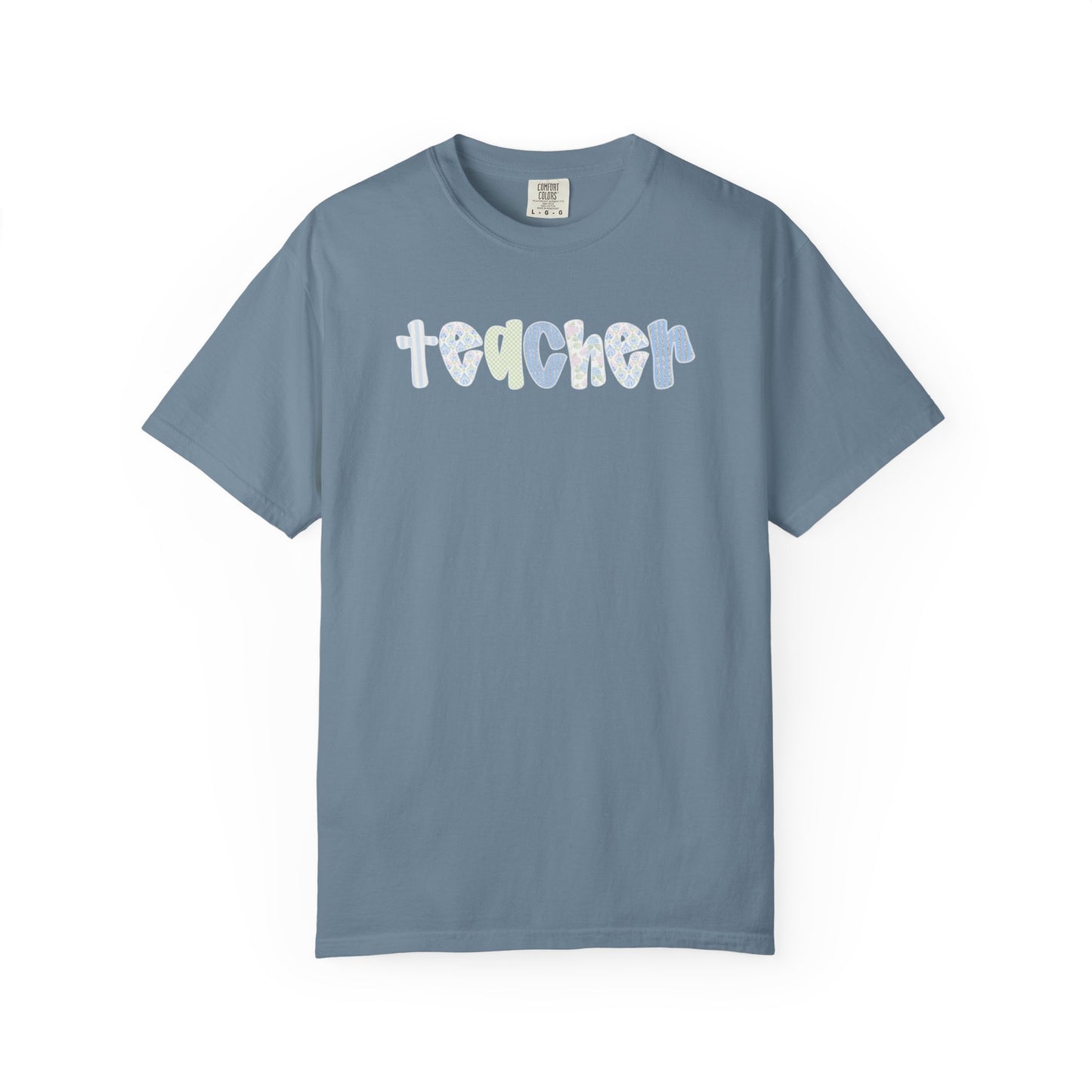 Teacher Floral Bubble Text T-Shirt — Cute Teacher Gift Tee