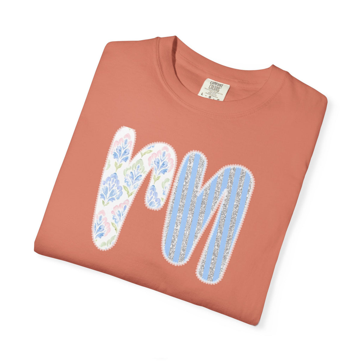 Retro 'RN' Floral Graphic T-Shirt — Garment-Dyed Casual Tee