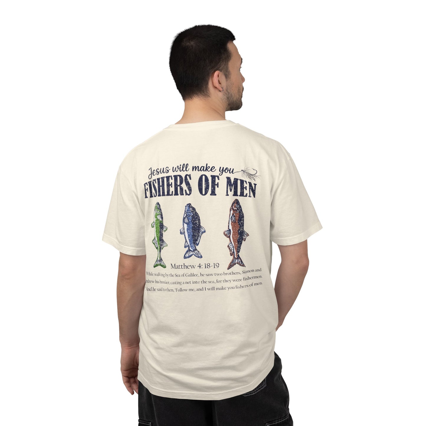 Fishers of Men T-Shirt — Christian Fishing Graphic Tee (Matthew 4:18-19)
