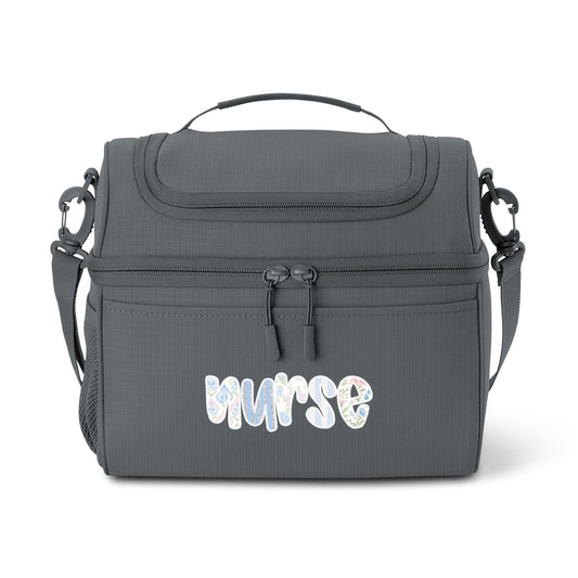 Nurse Floral Script Cooler Bag & Lunchbox