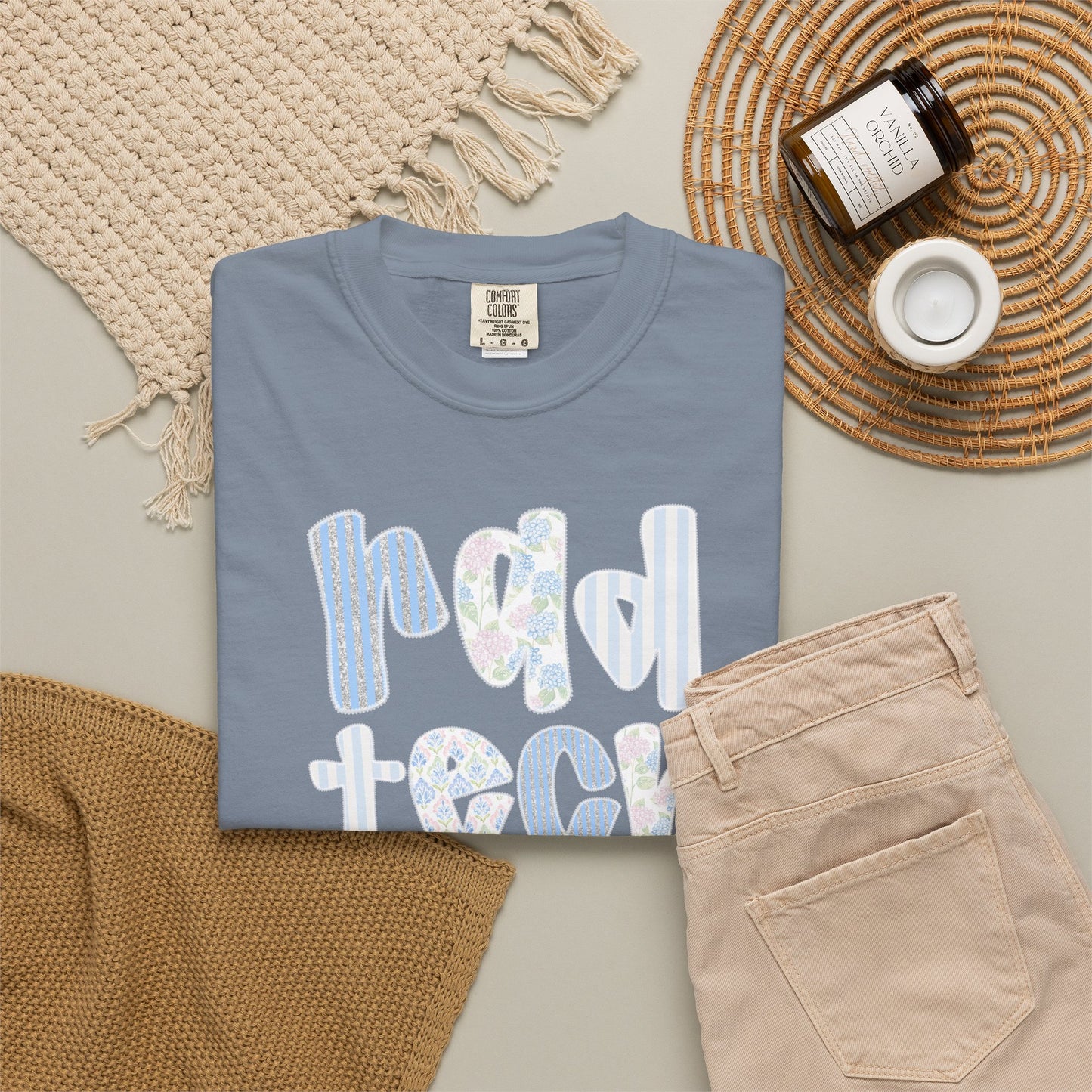 Rad Tech T-Shirt — Retro Floral 'rad tech' Graphic Tee for Radiologic Technologists