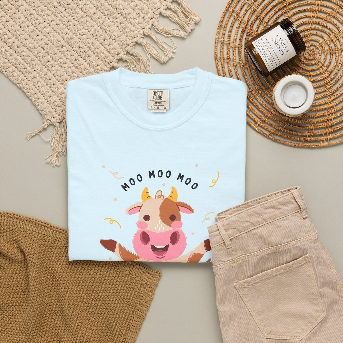 Mighty Moo Cow Graphic T-Shirt — Cute Farm Animal Tee
