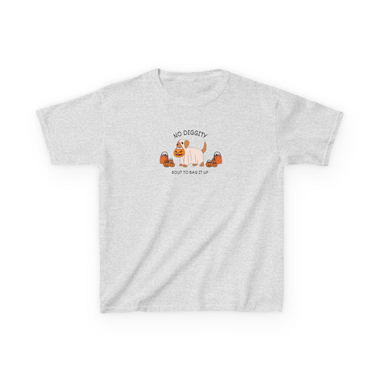 Kids T‑Shirt — "No Diggity" Puppy & Pumpkin Fall Tee