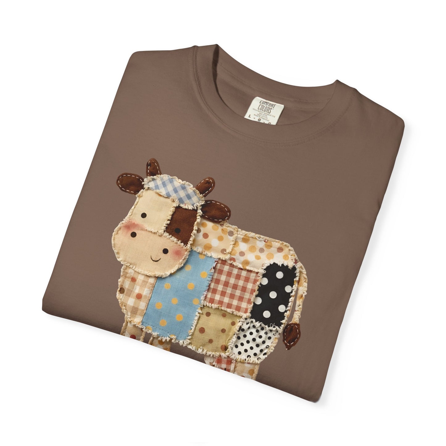 Patchwork Cow Print T-Shirt — Cute Farm Animal Graphic Tee