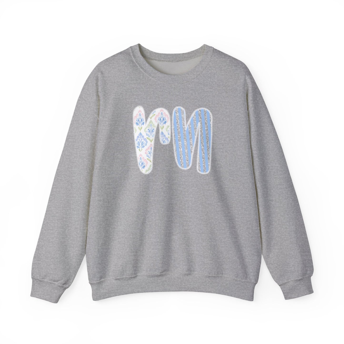 RN Floral Crewneck Sweatshirt – Blue Botanical Monogram
