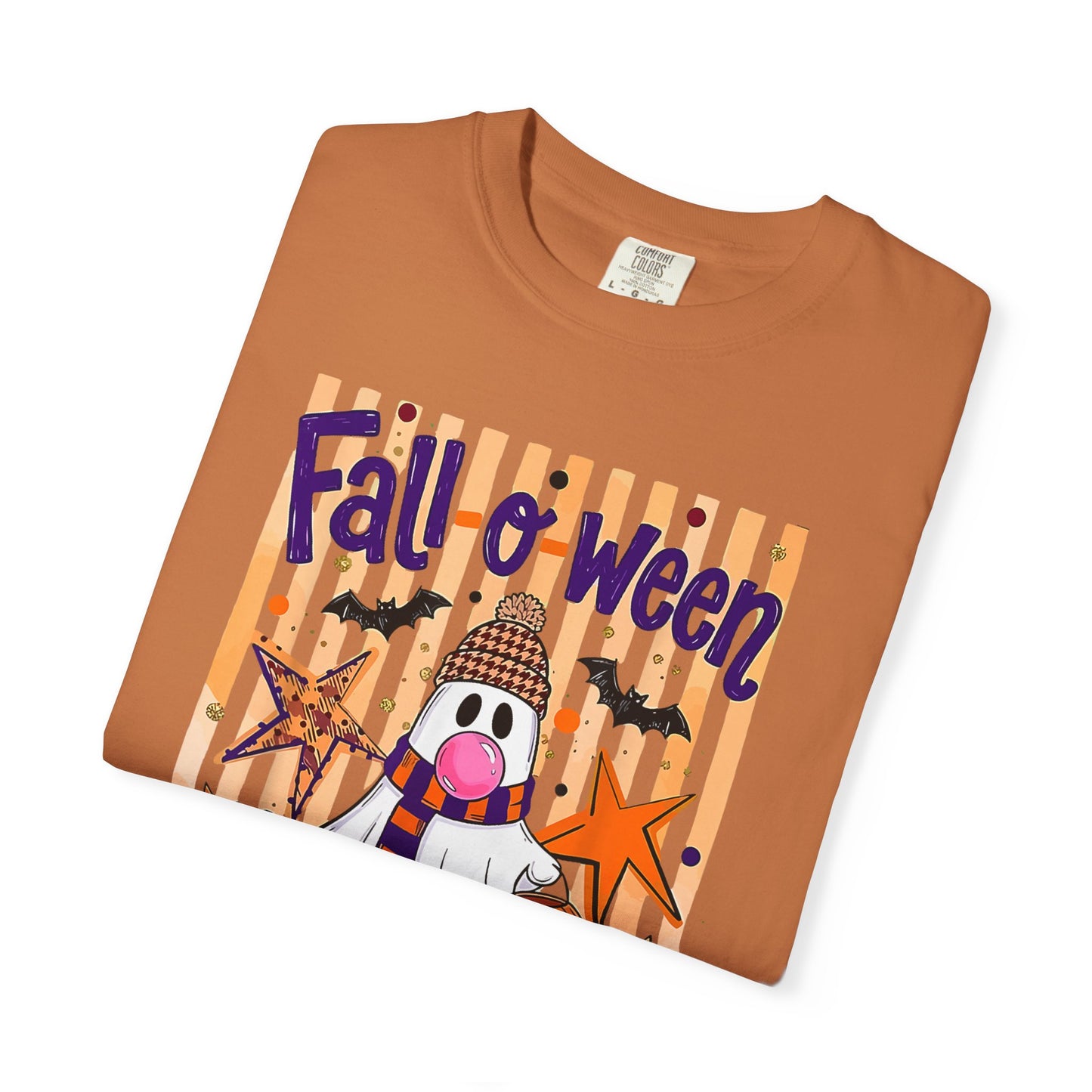 Fall o' Ween Ghost T-Shirt — Cute Halloween Pumpkin & Stars Tee