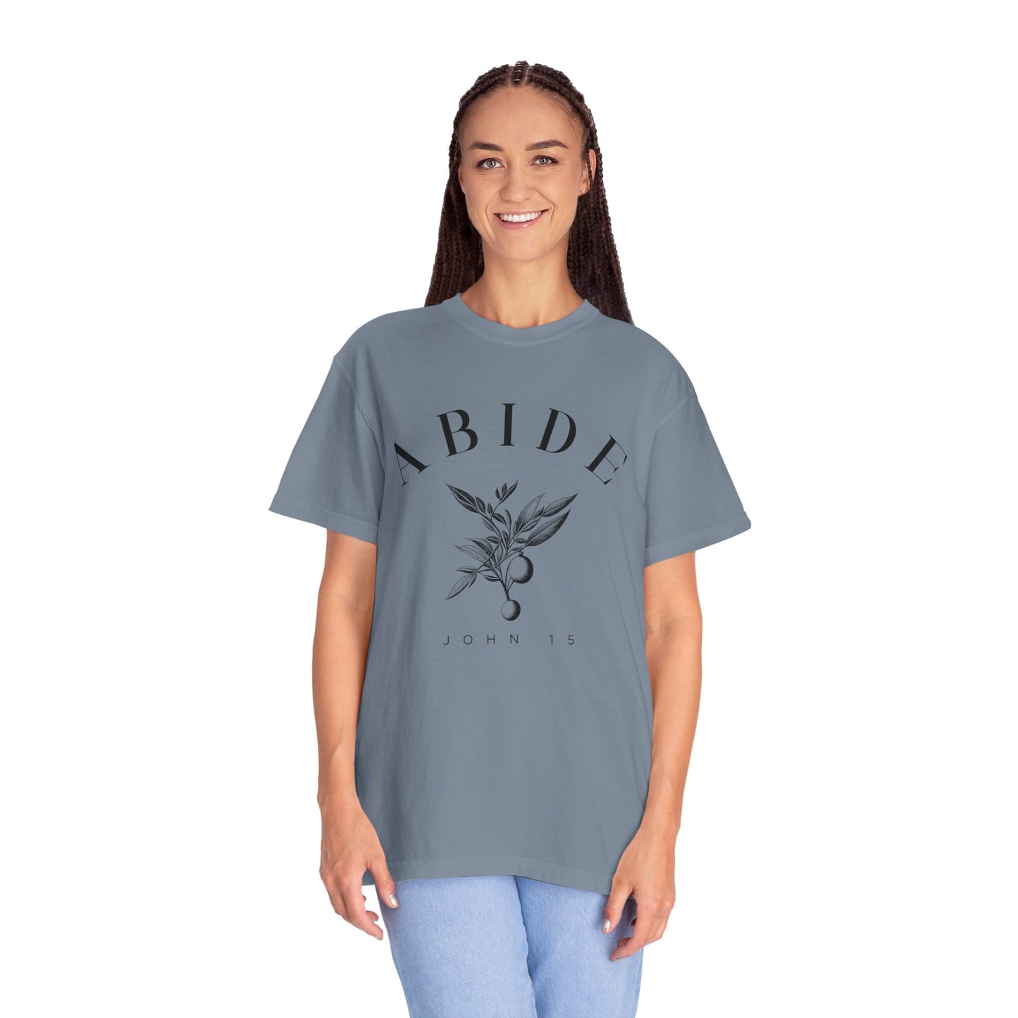Abide Floral Tee — John 15 Inspirational T-Shirt