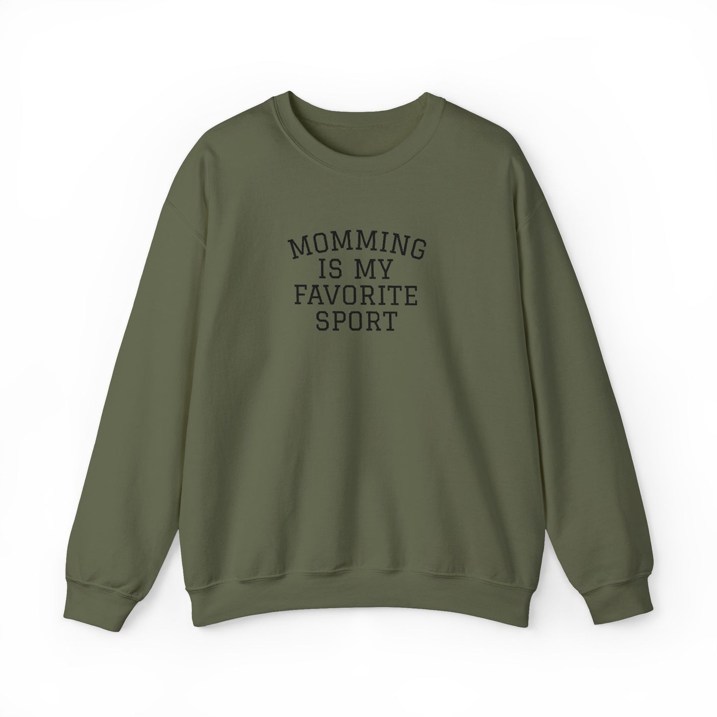 Momming Is My Favorite Sport Embroidered Sweatshirt