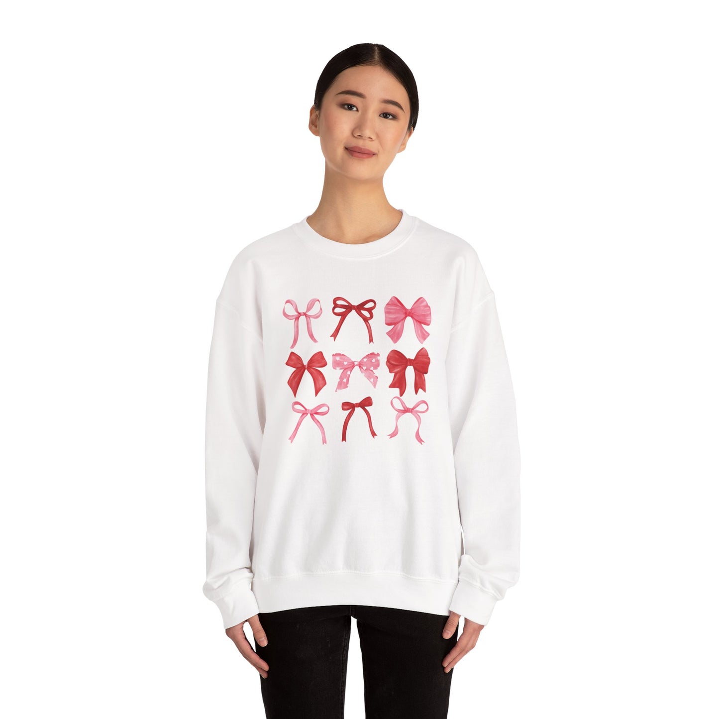 Bow Pattern Crewneck Sweatshirt