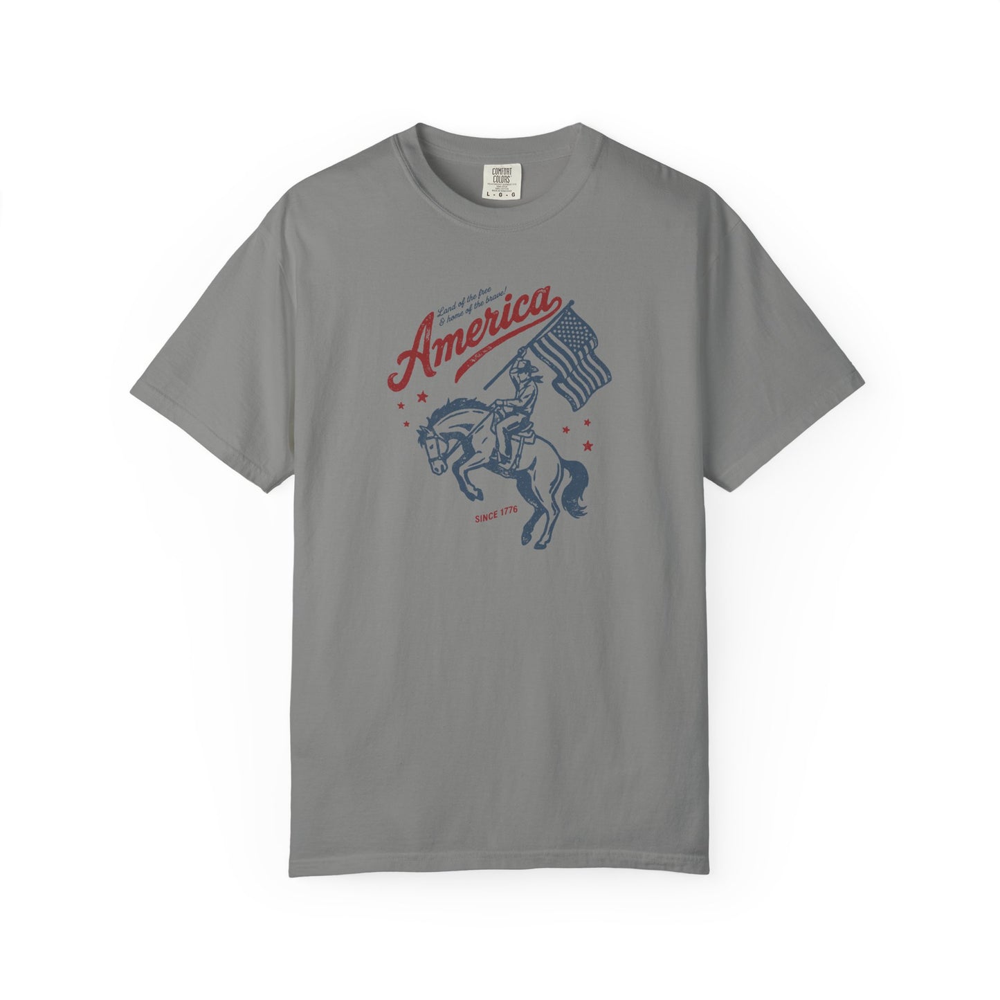 America Cowboy Flag T-Shirt – Retro Patriotic Rodeo Tee