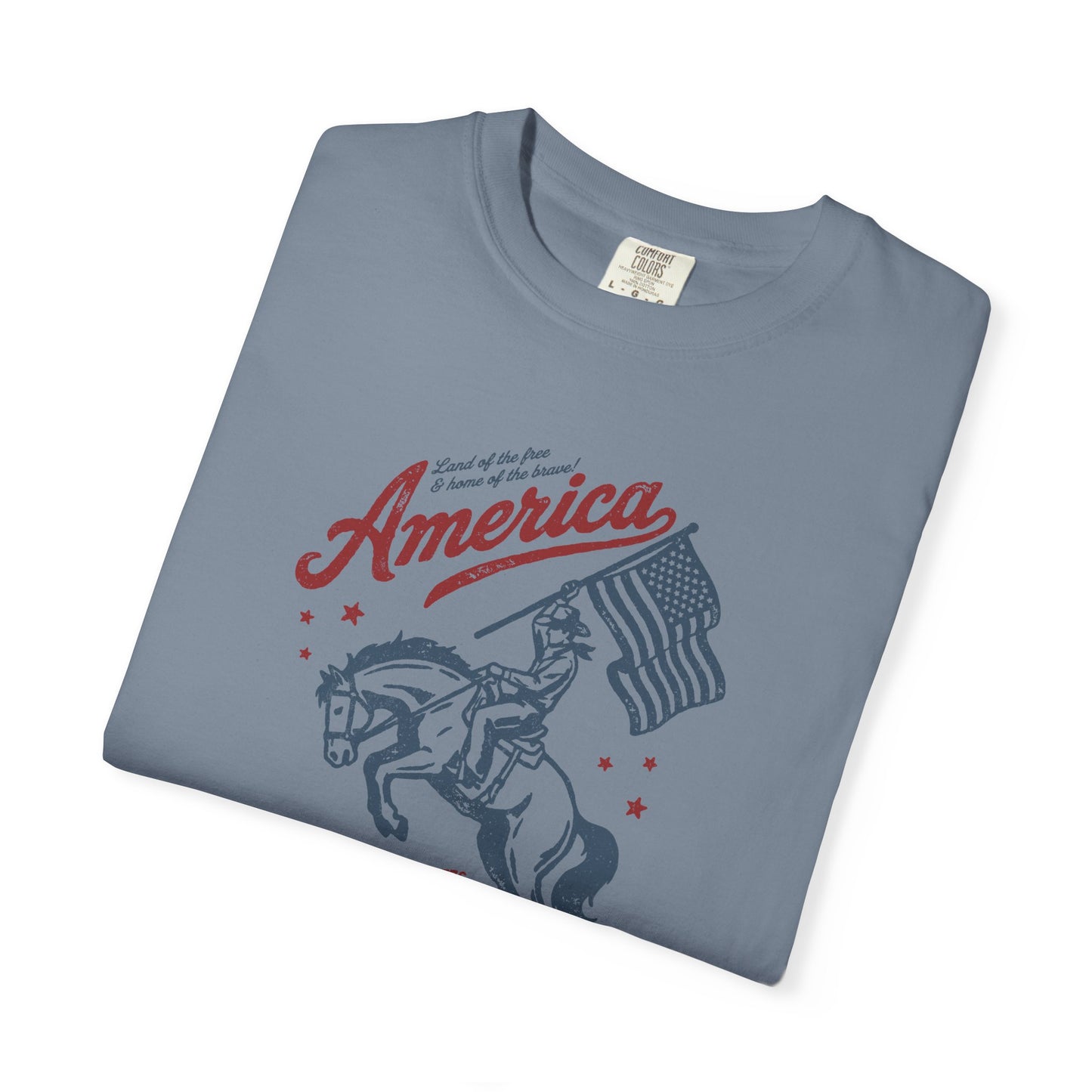 America Cowboy Flag T-Shirt – Retro Patriotic Rodeo Tee