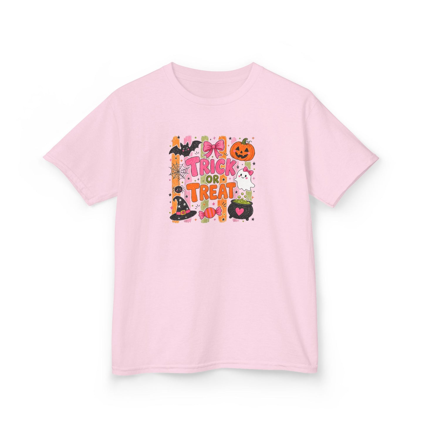 Kids Halloween Trick or Treat T-Shirt — Cute Pumpkin & Candy Graphic