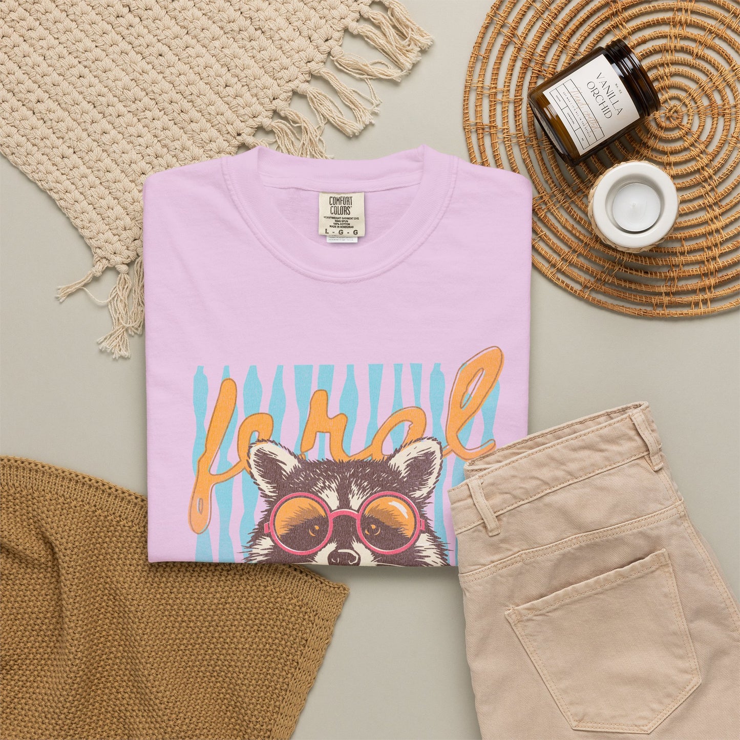 Raccoon Bubblegum Tee — Vintage Sunglasses Graphic T-Shirt