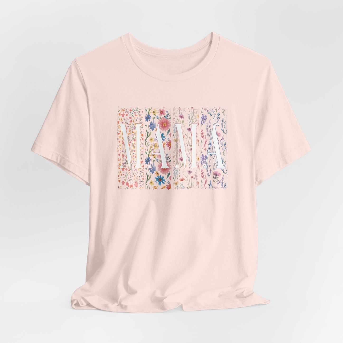 Mama Floral Tee — Soft Pink Mother’s Day Shirt with Floral Typography