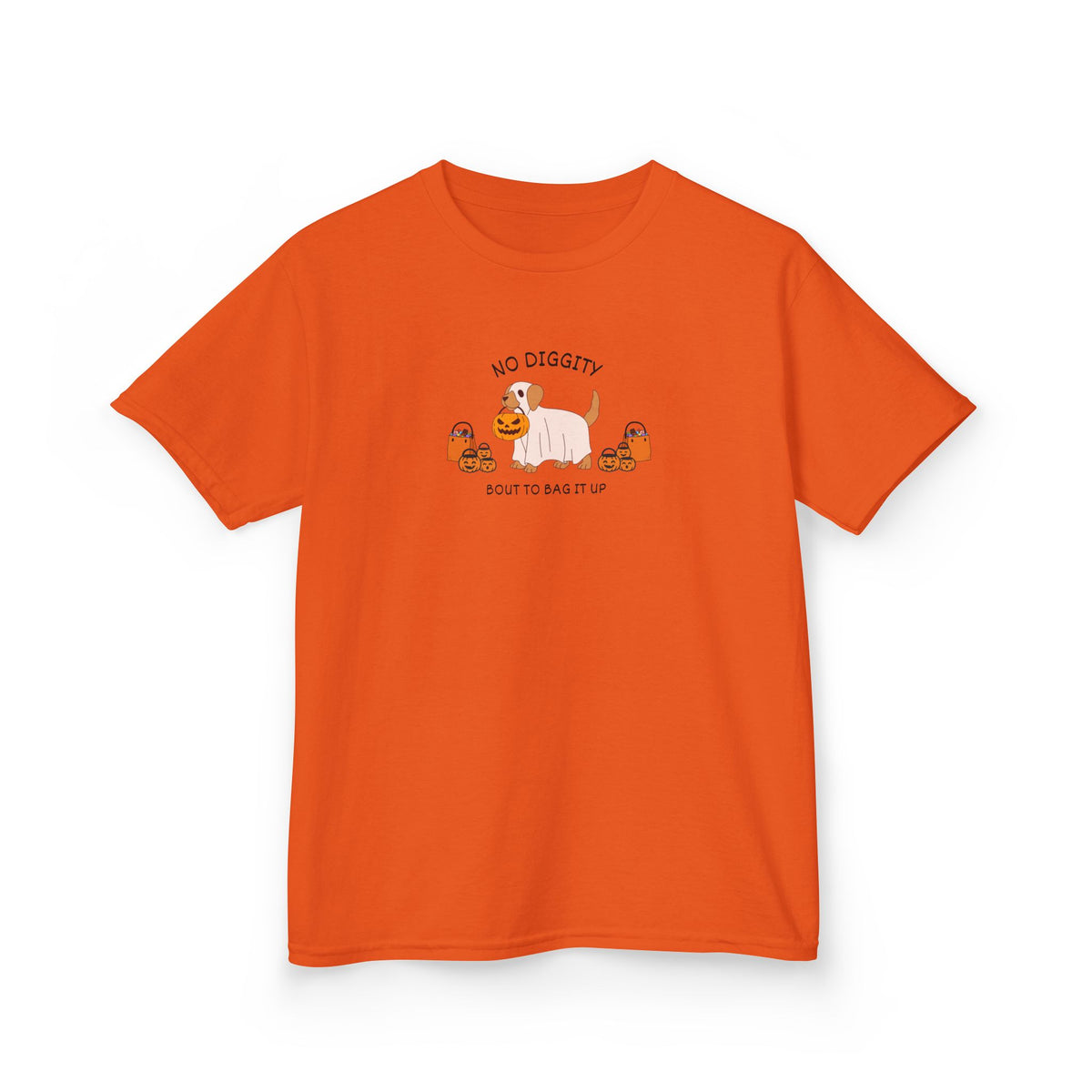 Kids T‑Shirt — "No Diggity" Puppy & Pumpkin Fall Tee