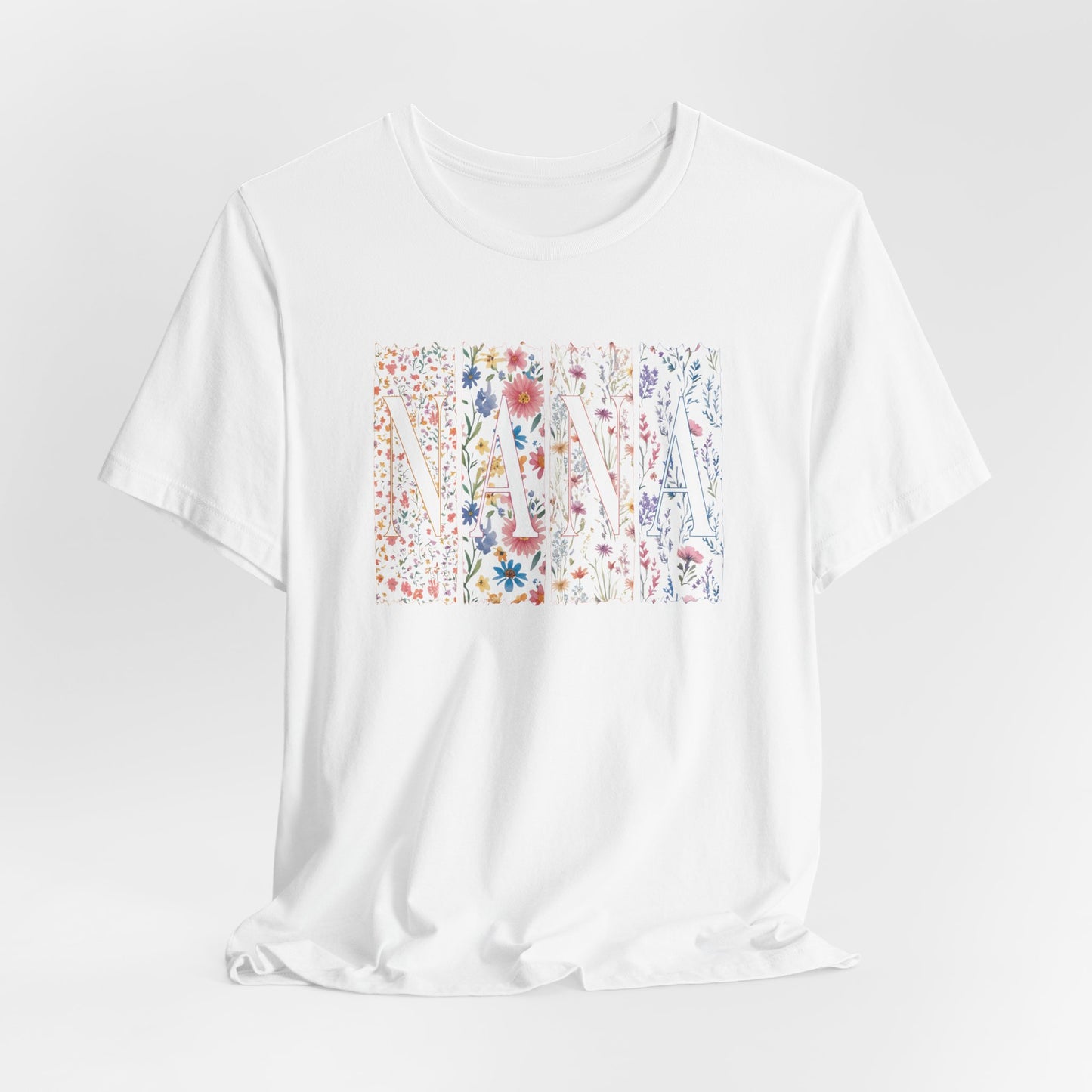 Floral Meadow "Nana" Graphic Tee — Colorful Wildflower Illustration T-Shirt