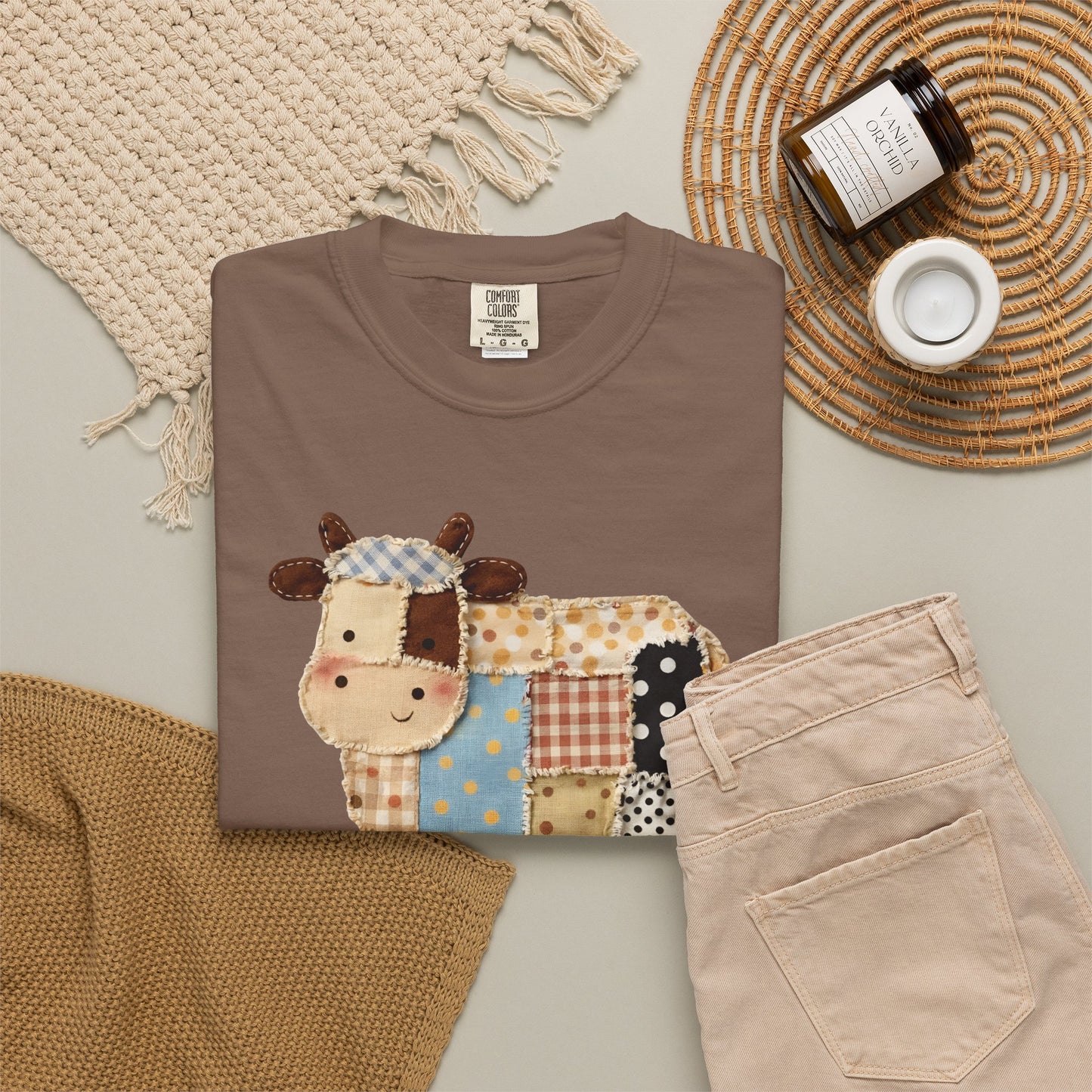 Patchwork Cow Print T-Shirt — Cute Farm Animal Graphic Tee