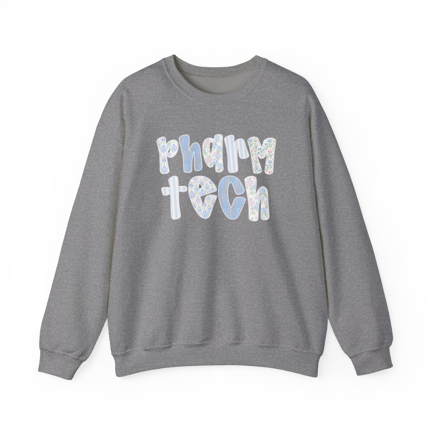Pharm Tech Floral Crewneck Sweatshirt — Cute Pharmacy Technician Gift