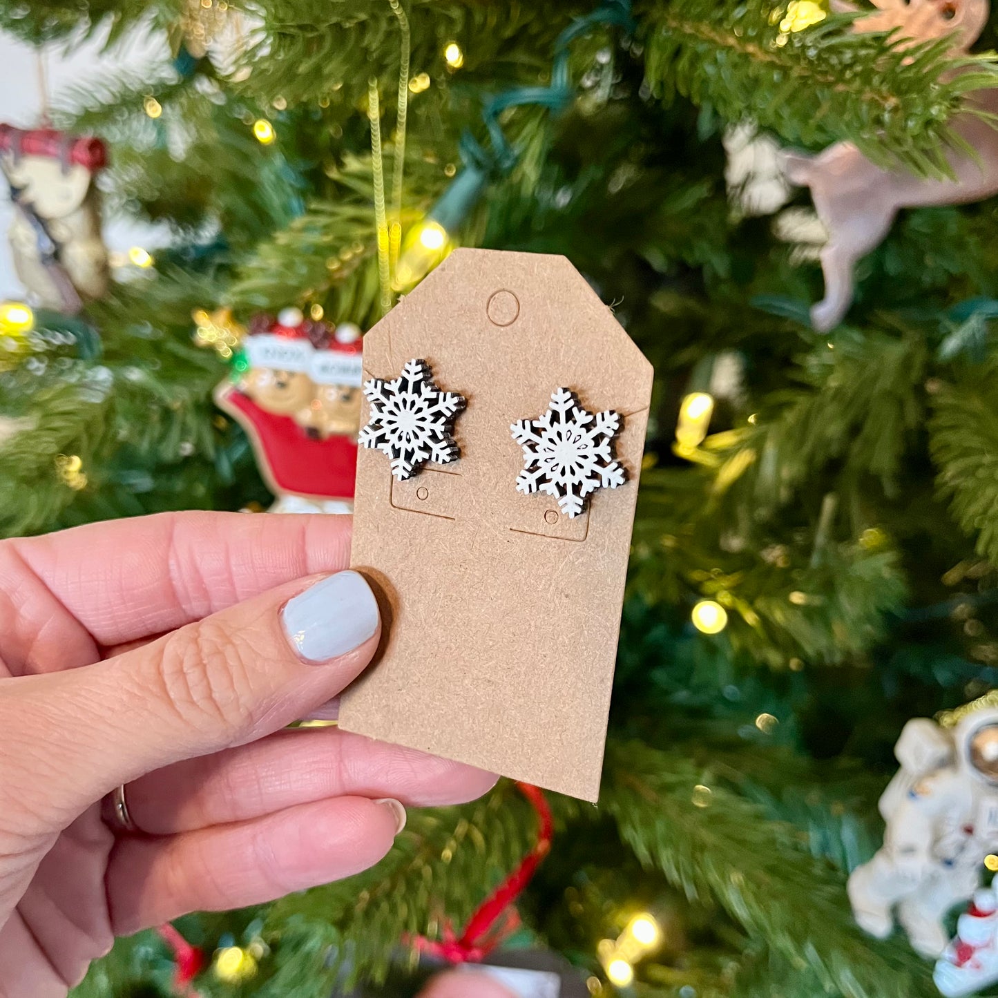 Wooden Christmas Studs