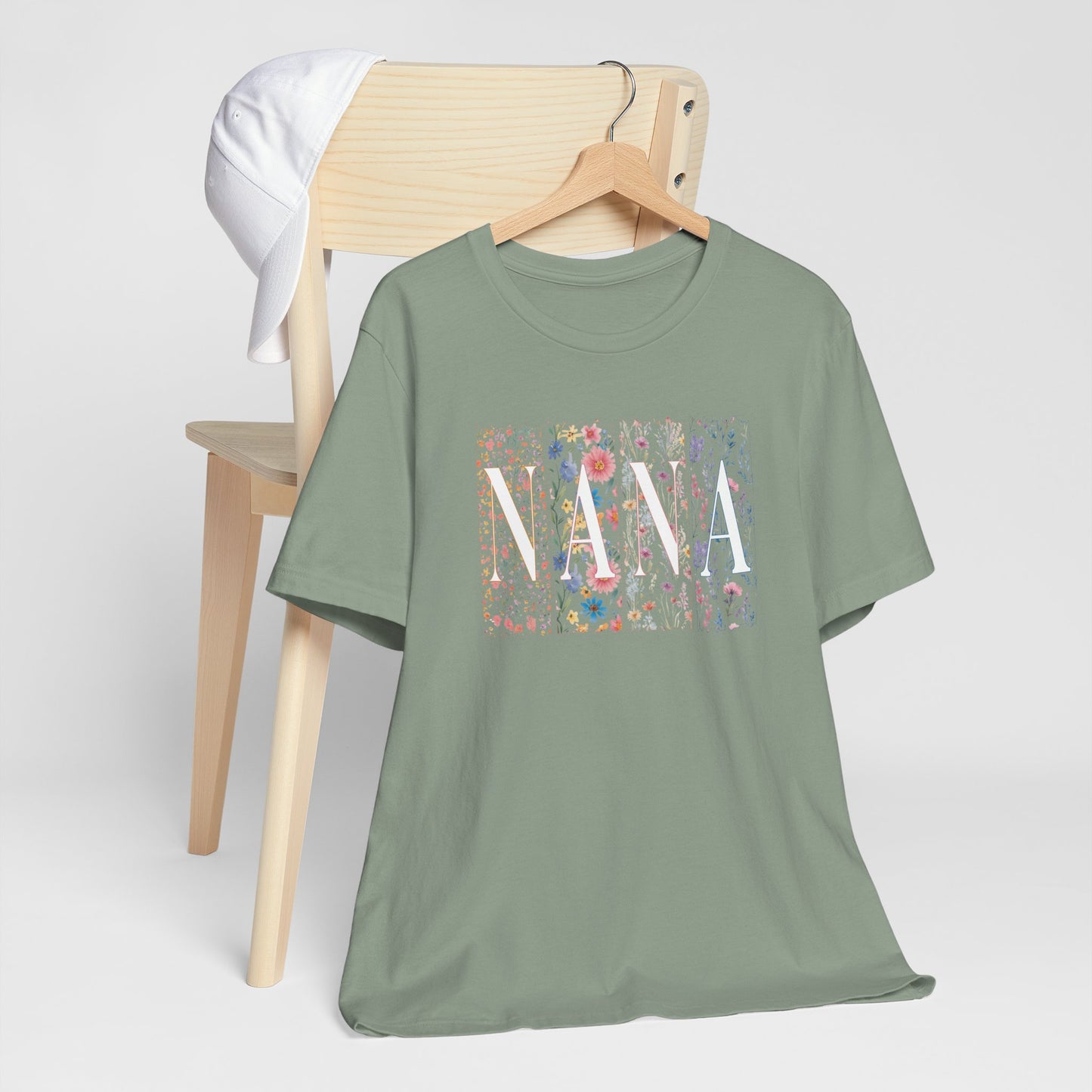 Floral Meadow "Nana" Graphic Tee — Colorful Wildflower Illustration T-Shirt