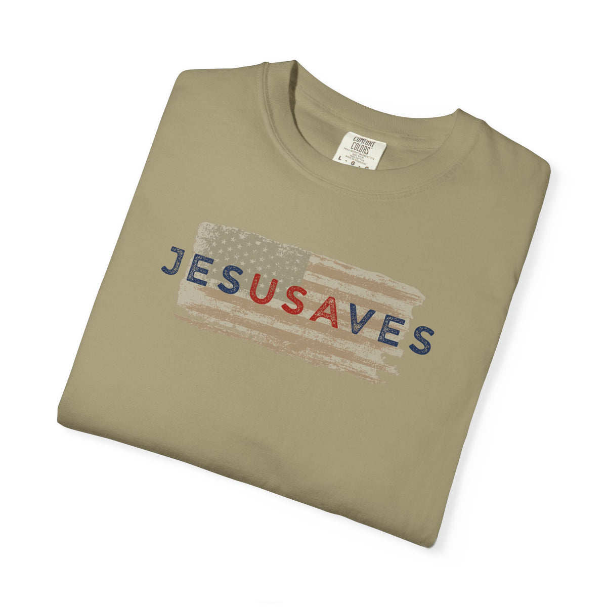 Jesus Saves T‑Shirt — Patriotic Faith Graphic Tee