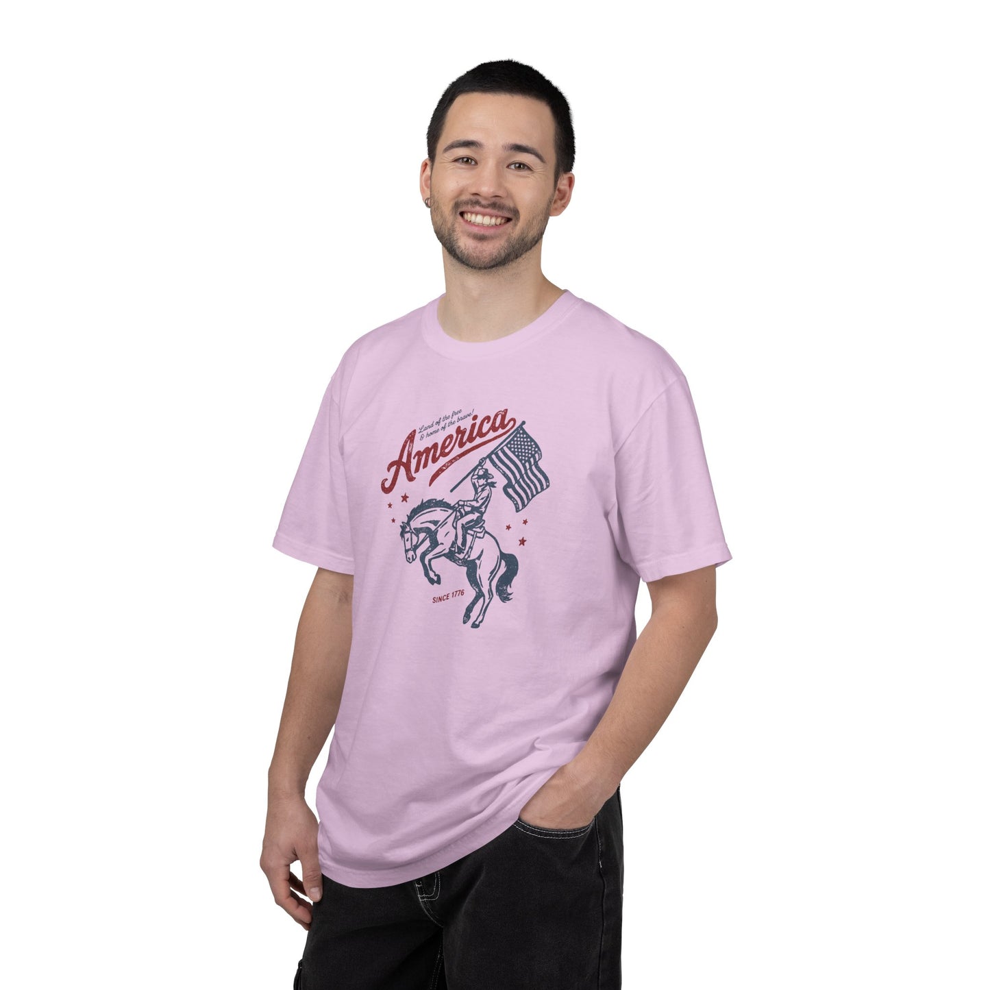 America Cowboy Flag T-Shirt – Retro Patriotic Rodeo Tee