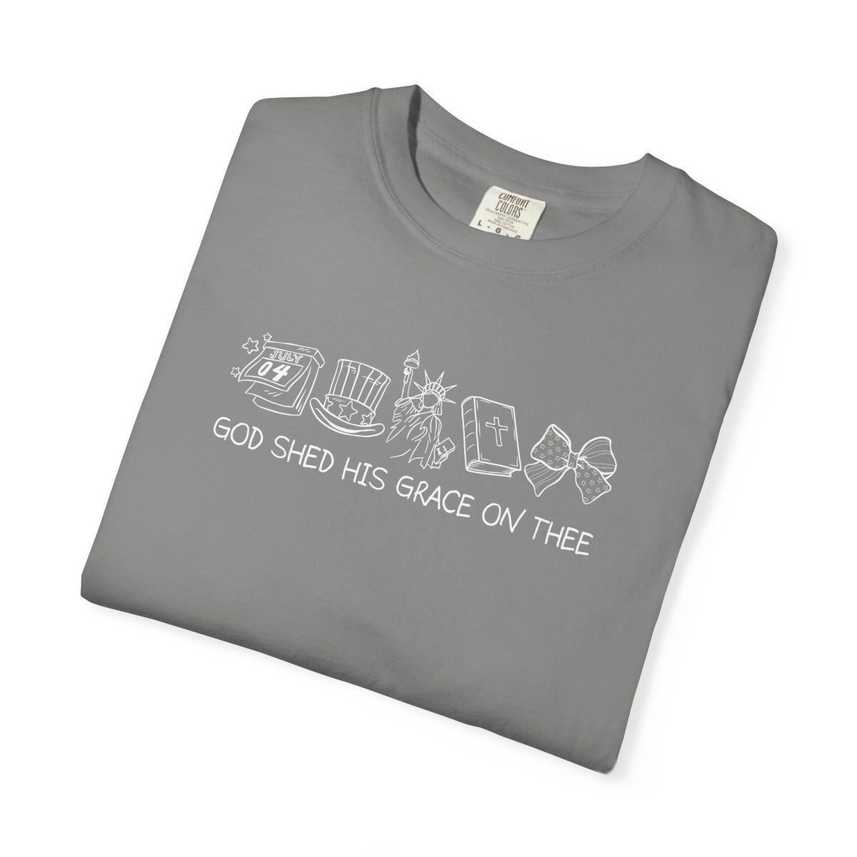 Graphic T-Shirt — 'God Shed His Grace On Thee' Minimal Line Art