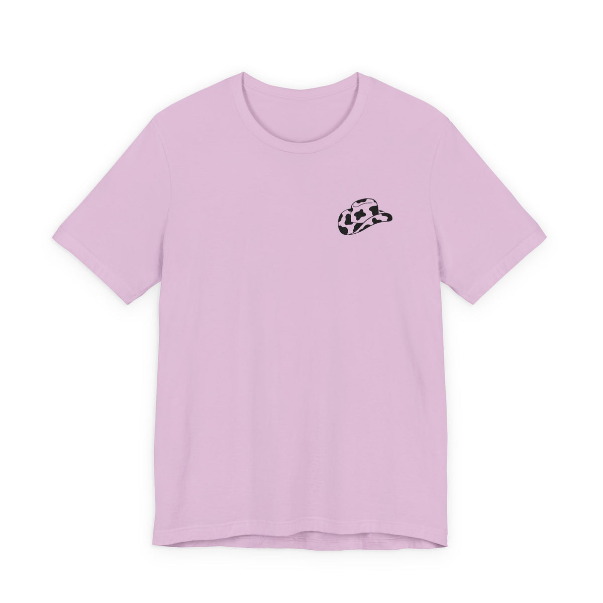 Cowpens Cow Print Cap Embroidered Tee — Minimalist Graphic T-Shirt