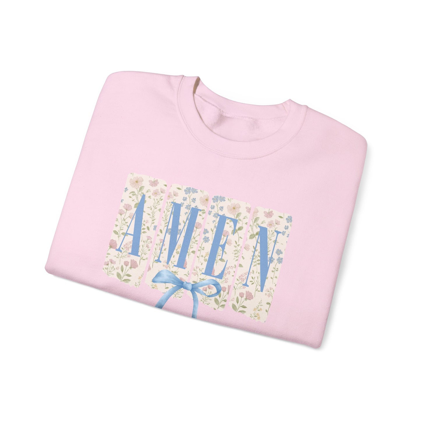 ‘AMEN' Floral Block Letter  crewneck Sweatshirt