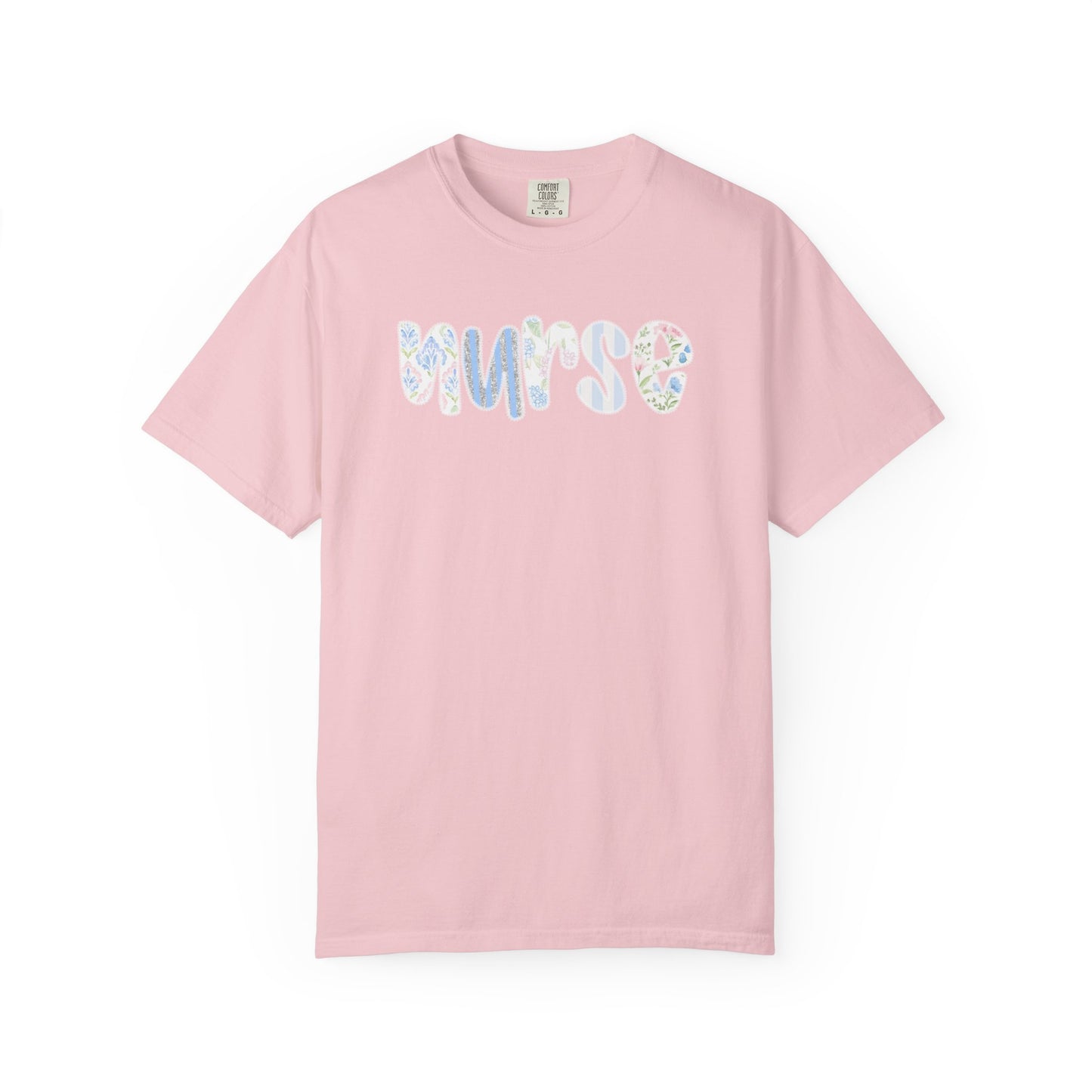 Nurse Floral Script T‑Shirt — Healthcare Appreciation