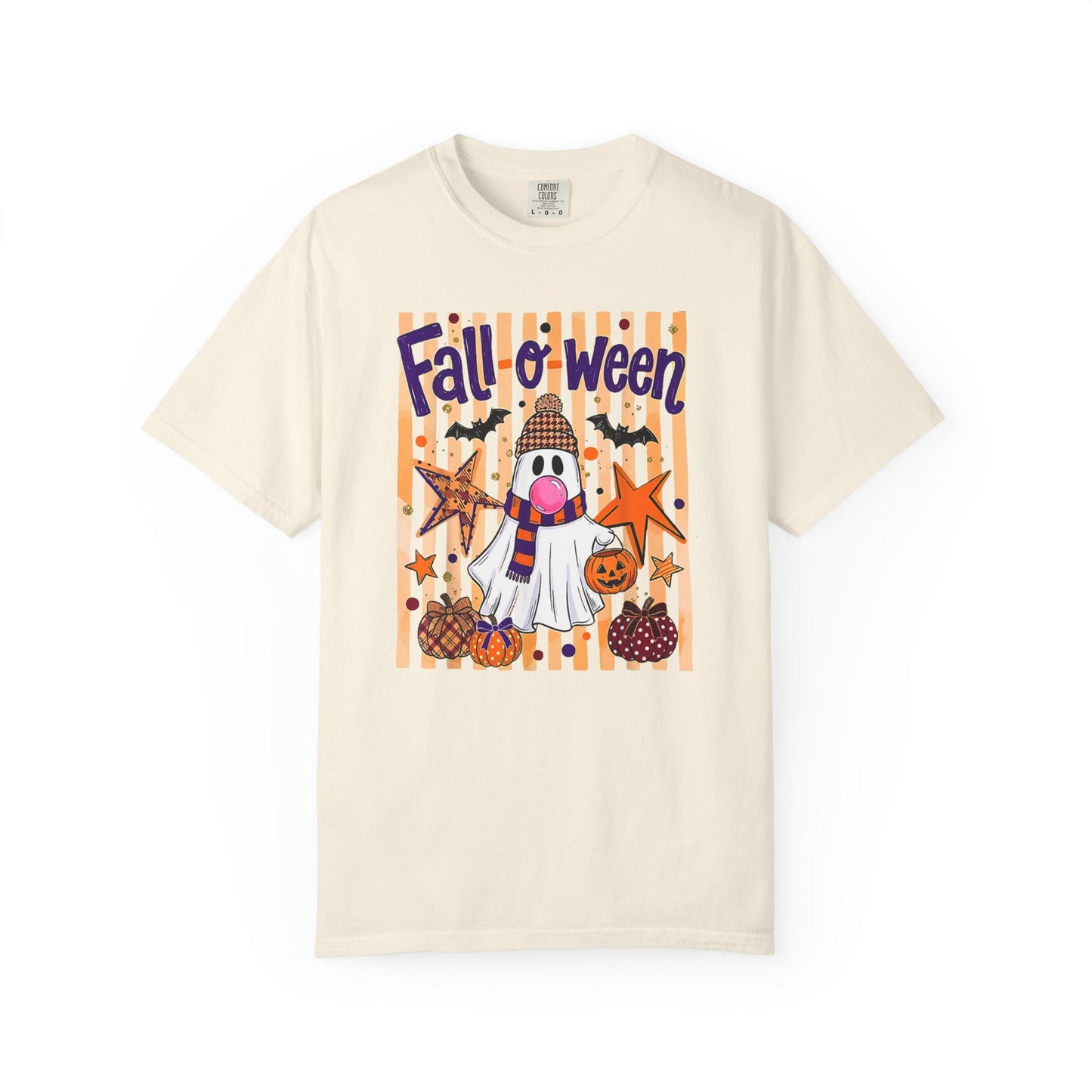 Fall o' Ween Ghost T-Shirt — Cute Halloween Pumpkin & Stars Tee