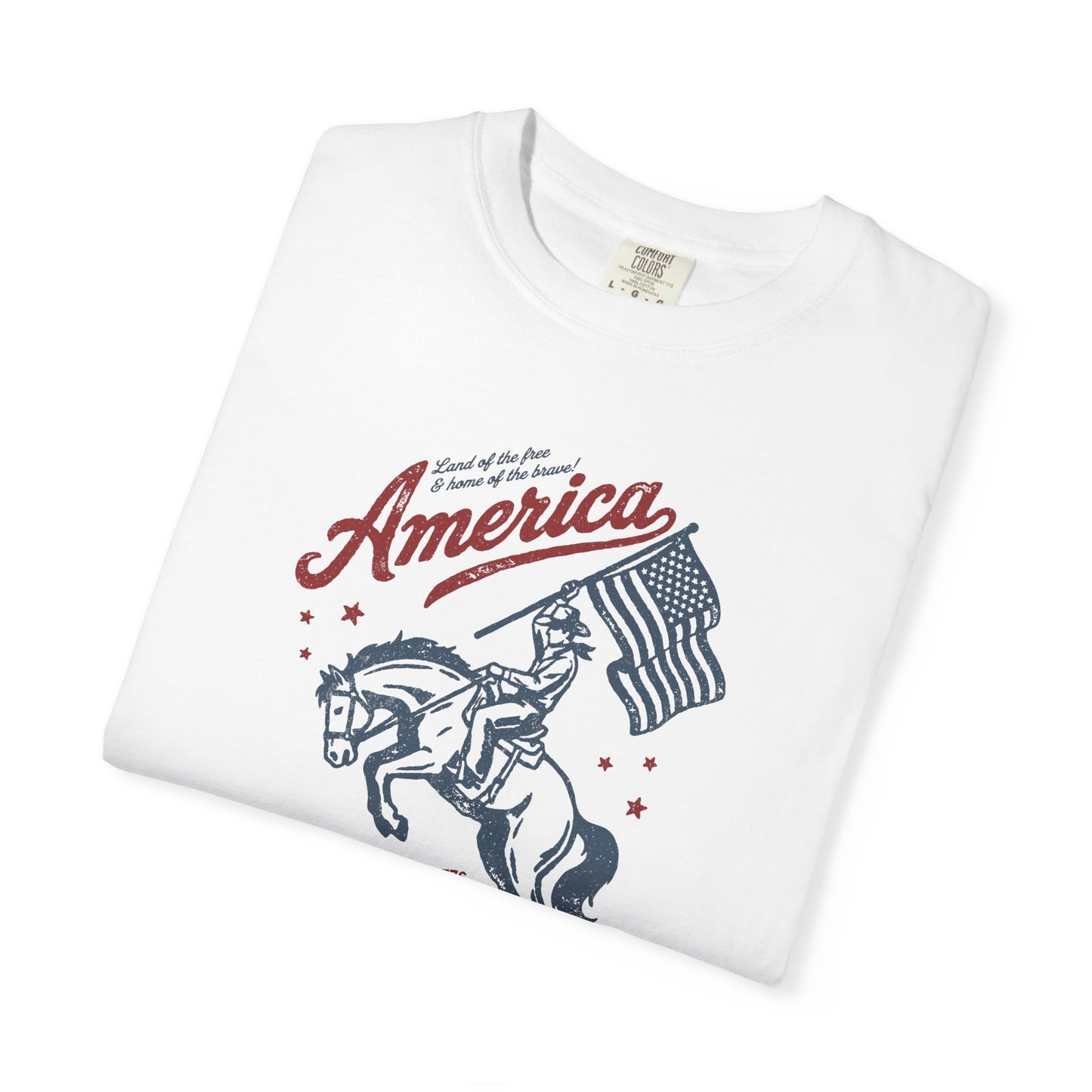 America Cowboy Flag T-Shirt – Retro Patriotic Rodeo Tee