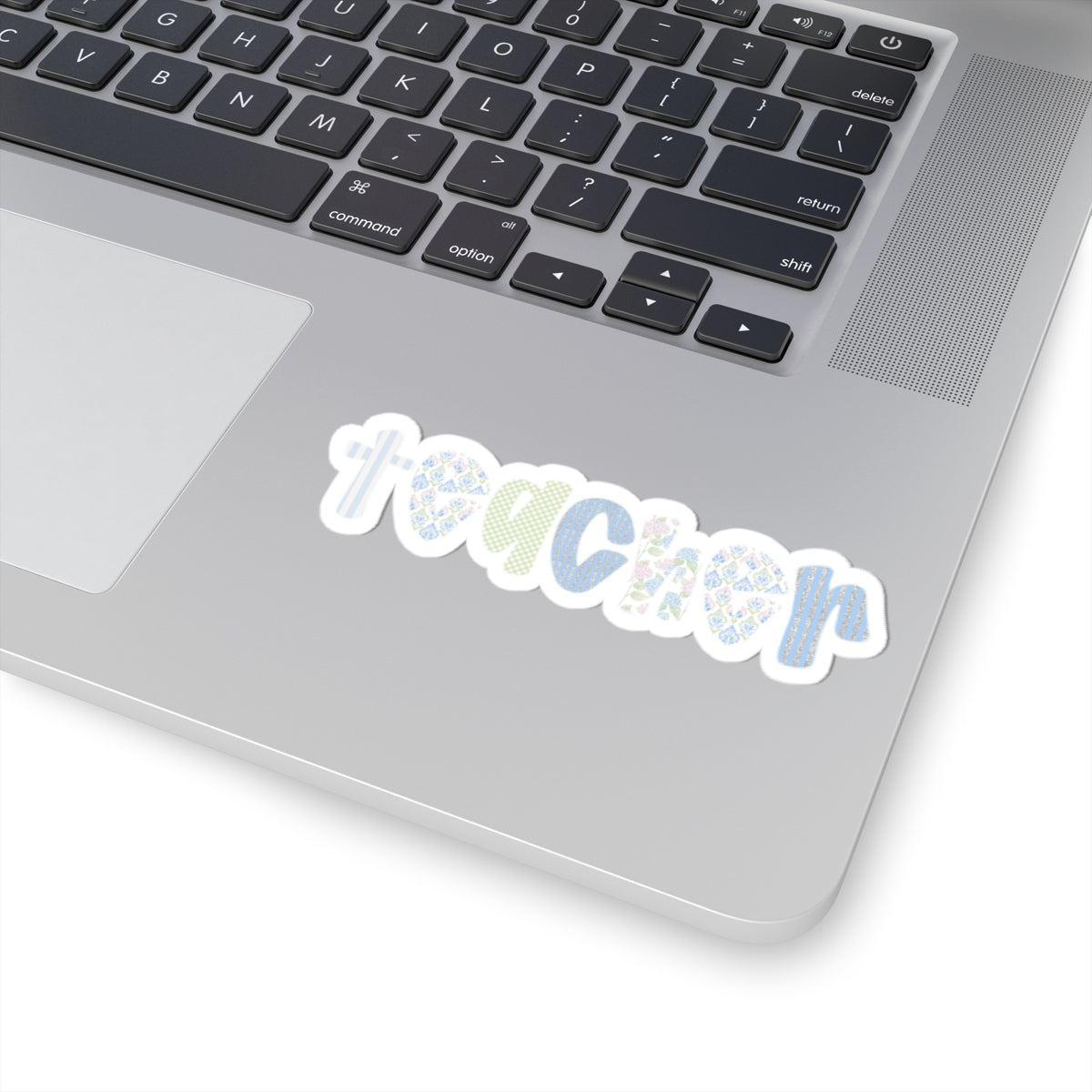 Teacher Kiss-Cut Sticker — Floral Pastel Laptop Decal for Educators