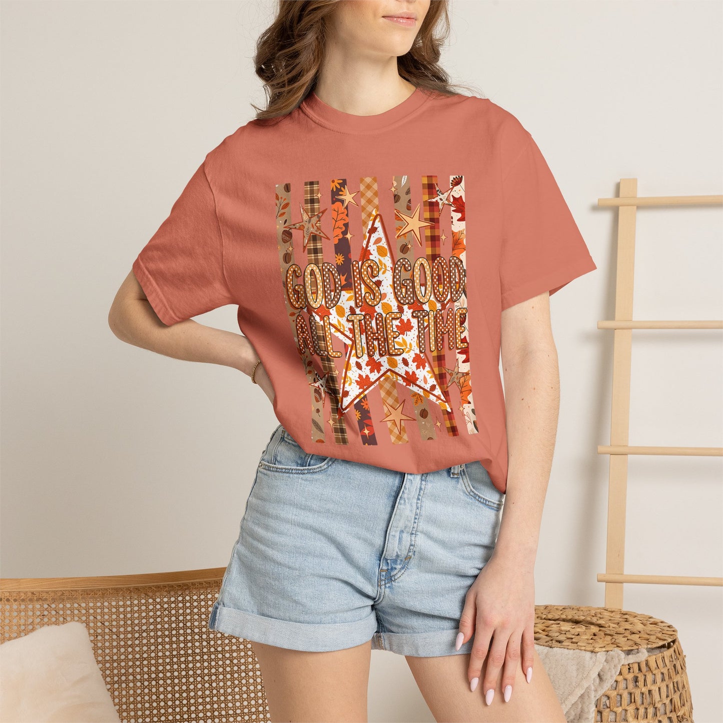 God Is Good All The Time T-Shirt — Autumn Leaves Christian Tee