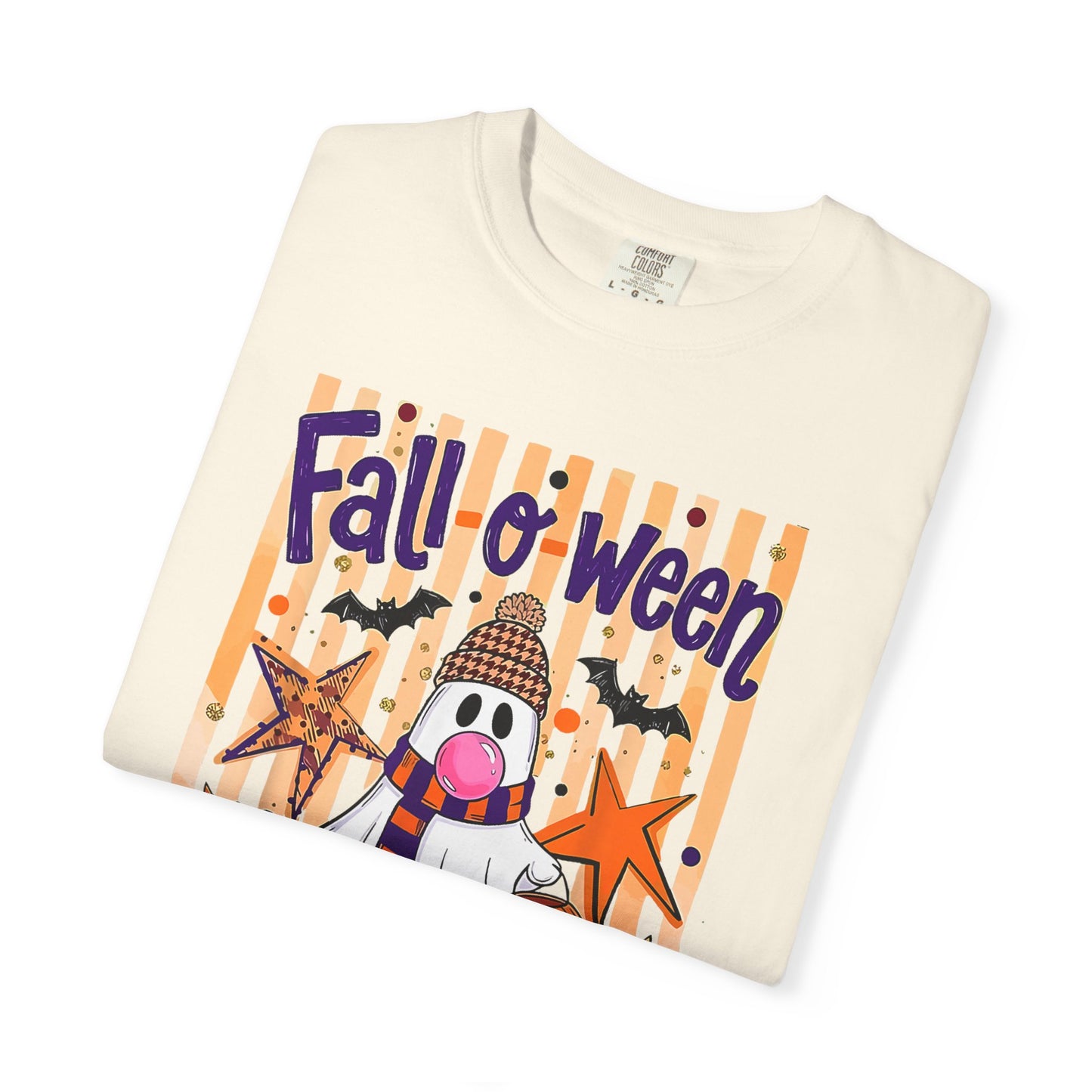 Fall o' Ween Ghost T-Shirt — Cute Halloween Pumpkin & Stars Tee