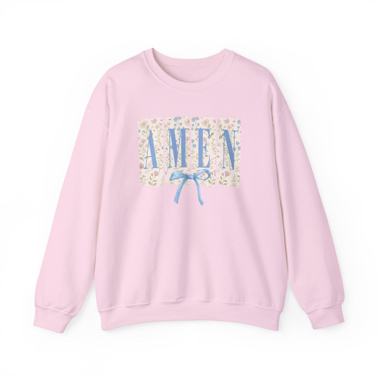 ‘AMEN' Floral Block Letter  crewneck Sweatshirt